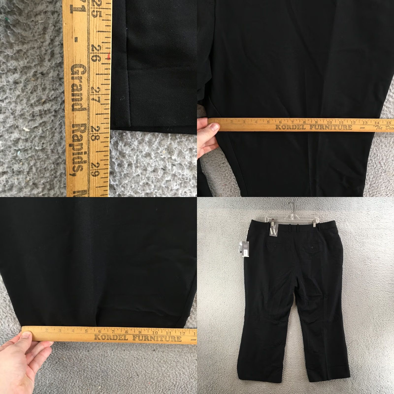Worthington Worthington Trouser High Rise Wide-Leg Dress Pants Womens 22W Short Black NEW Size 40" / US 18 - 8 Thumbnail
