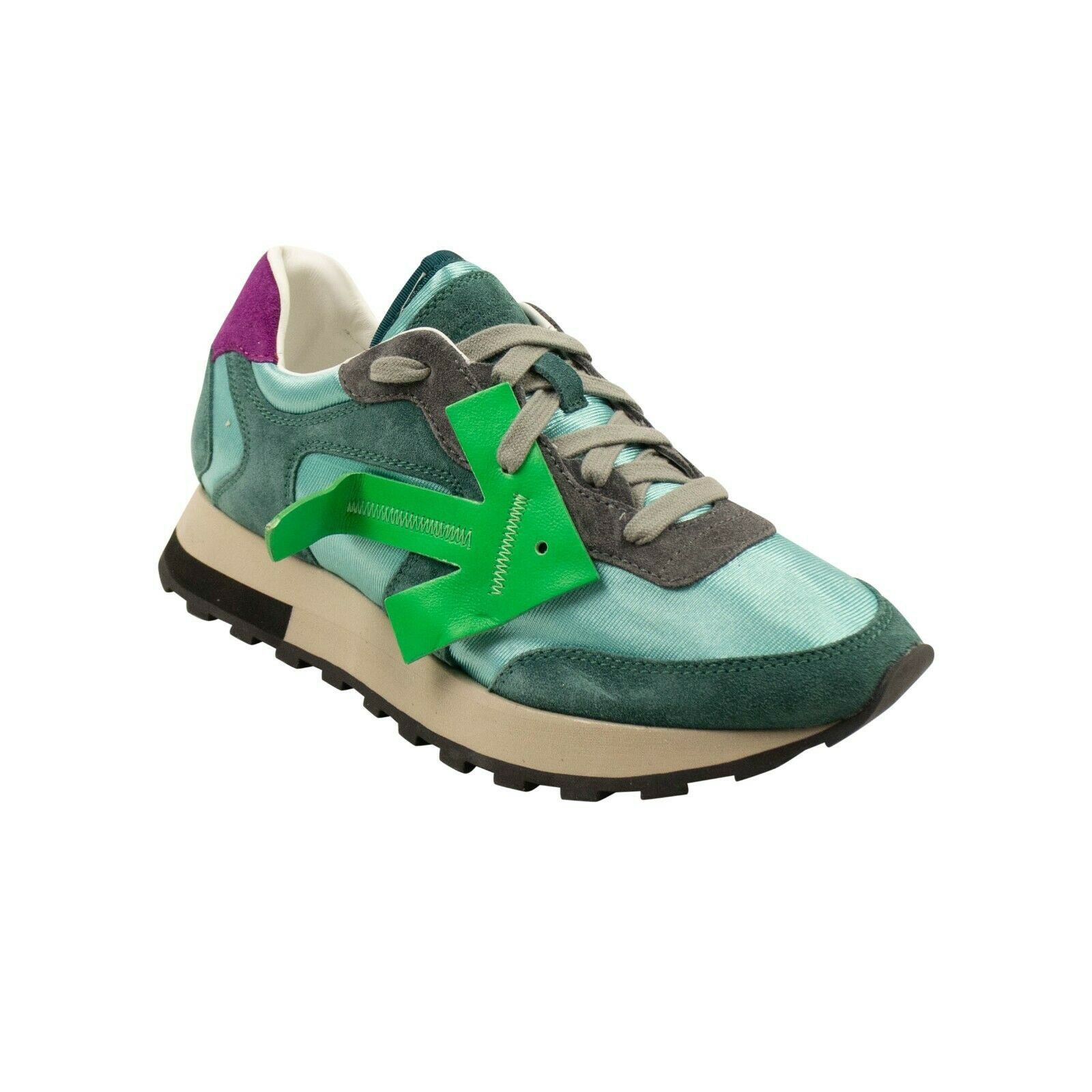 image of Off White Blue Green Arrow Runner Sneakers Size 5/35, Women's