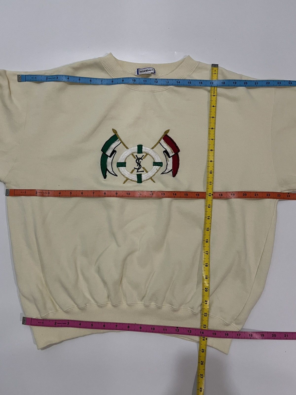 Yves Saint Laurent Vintage Yves Saint Laurent Sweashirt Medium 90’s Ysl Flag Size US L / EU 52-54 / 3 - 7 Thumbnail