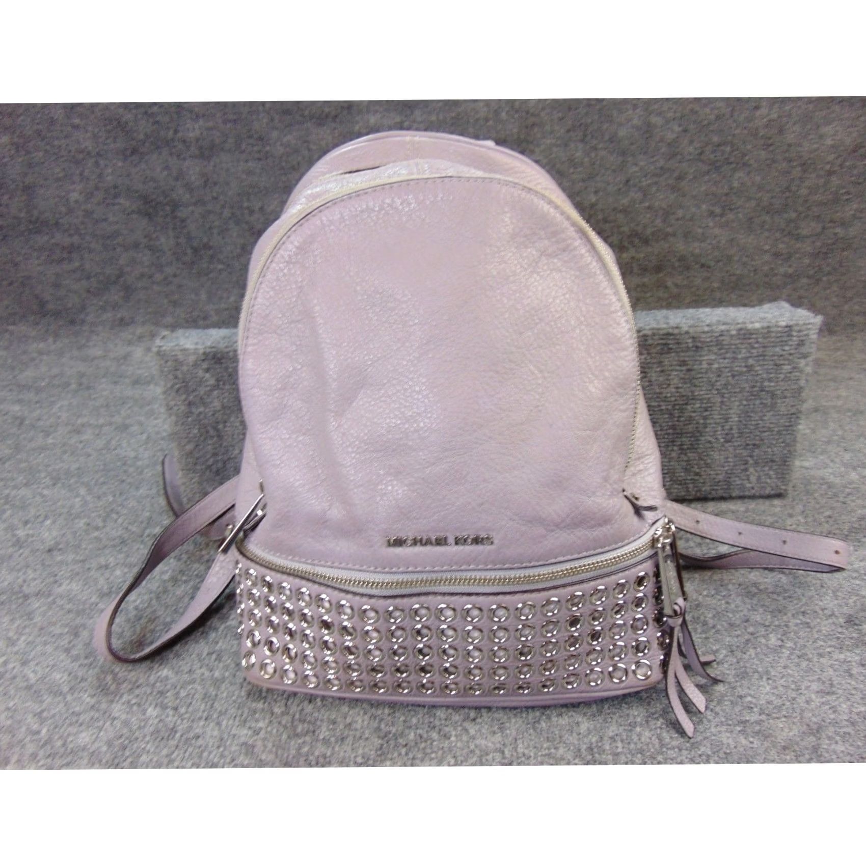 Michael Kors Michael Kors Rhea Backpack Lavender Purple Pebbled Leather Studded Grommet Bag Size ONE SIZE - 6 Thumbnail