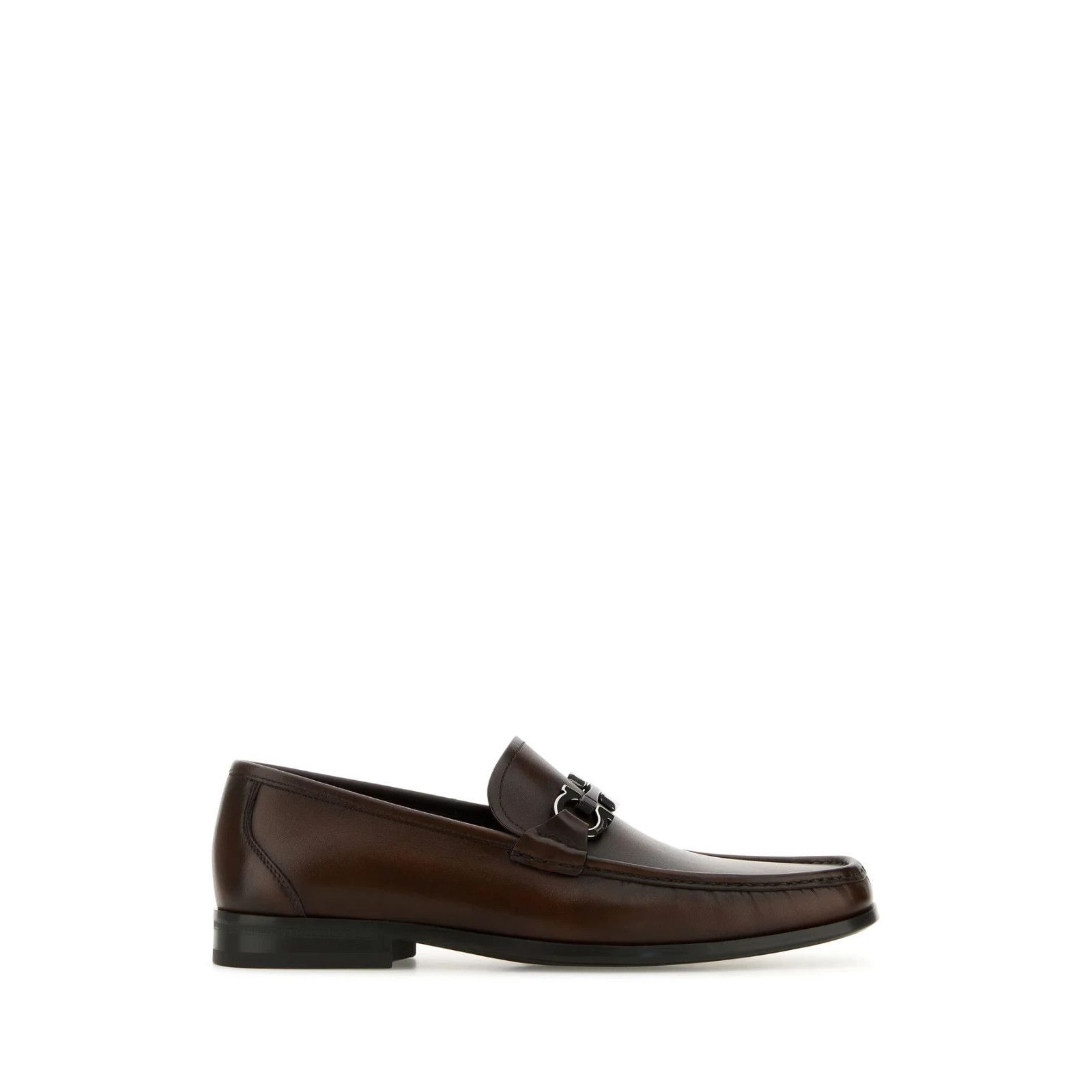 NIB FERRAGAMO FIORELLO BROWN SUEDE LEATHER GANCINI BIT LOGO LOAFERS 10.5 M ITALY FERRAGAMO FIORELLO BLACK PATENT LEATHER GANCINI LOAFERS 8.5 main image 3