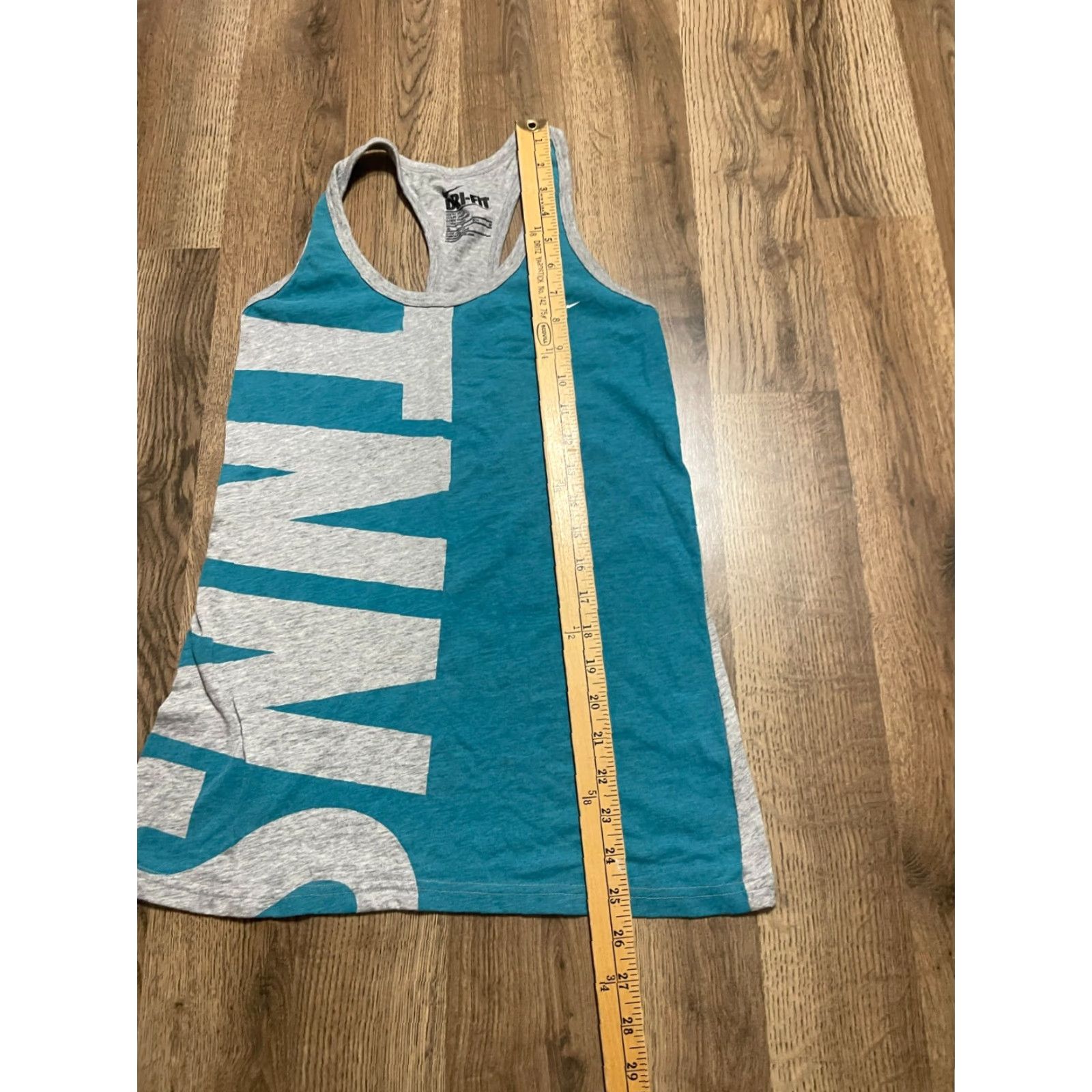 Nike Nike Tank Top Womens XS Gray Green Sleeveless Logo Dri Fit Loose Fit Size XS / US 0-2 / IT 36-38 - 4 Thumbnail