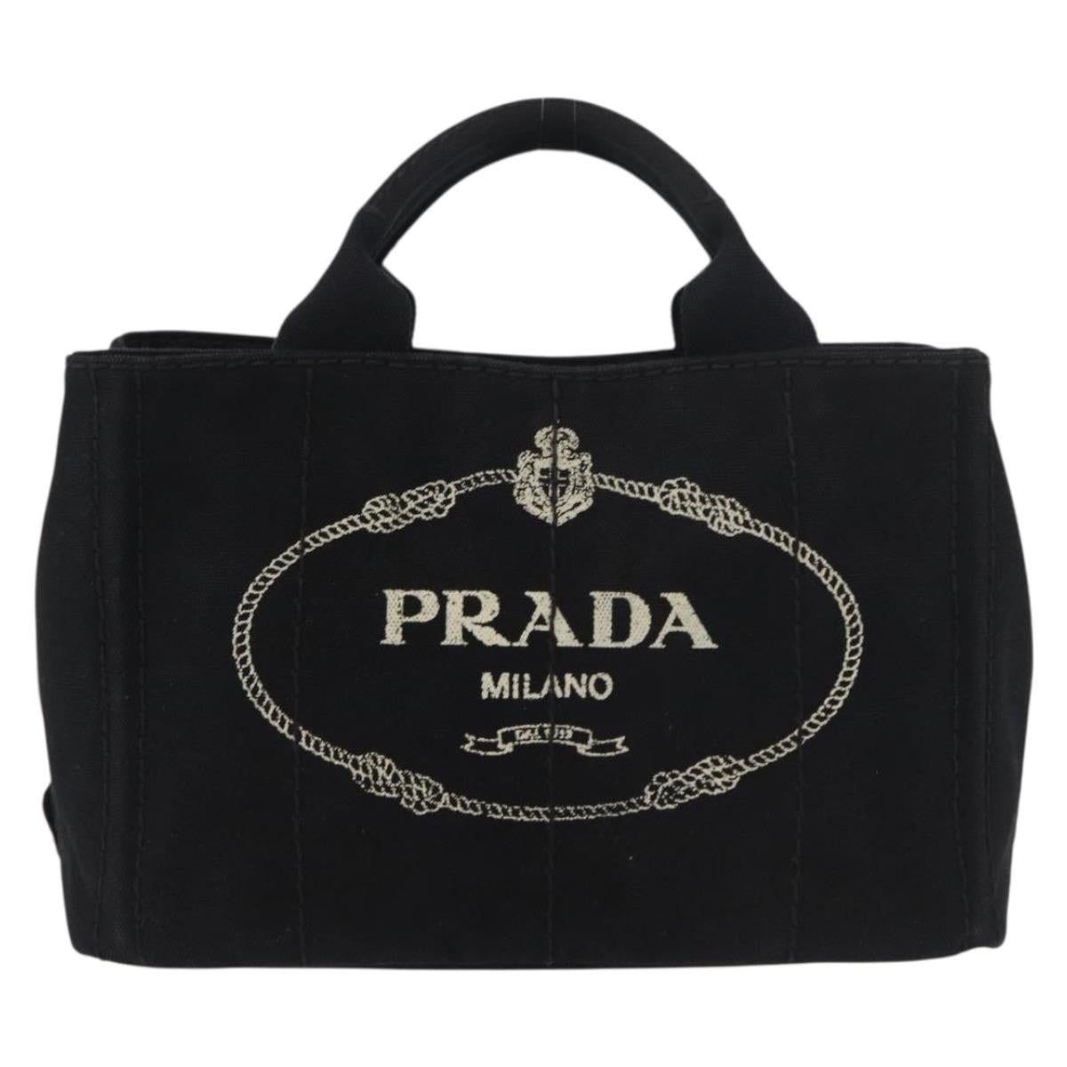 Prada Prada Canvas Canapa PM Handbag Black Size ONE SIZE - 1 Thumbnail