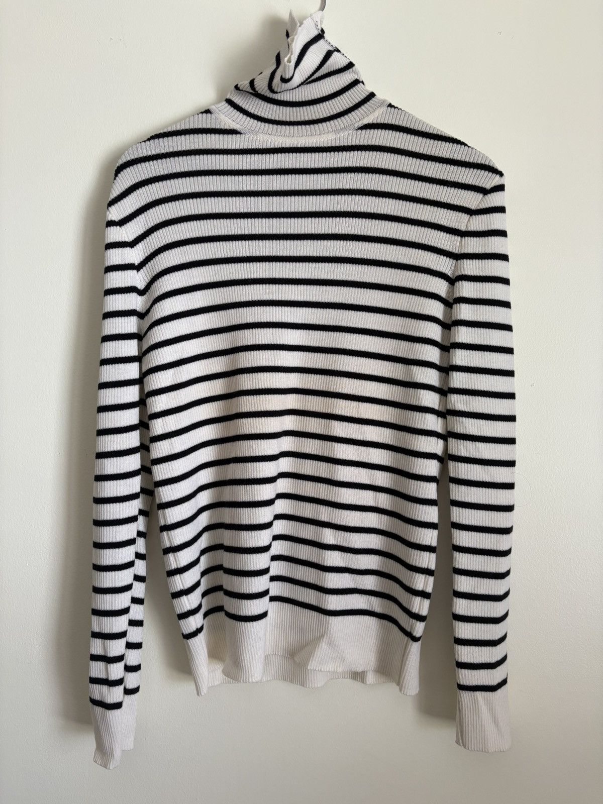 Striped merino wool turtleneck