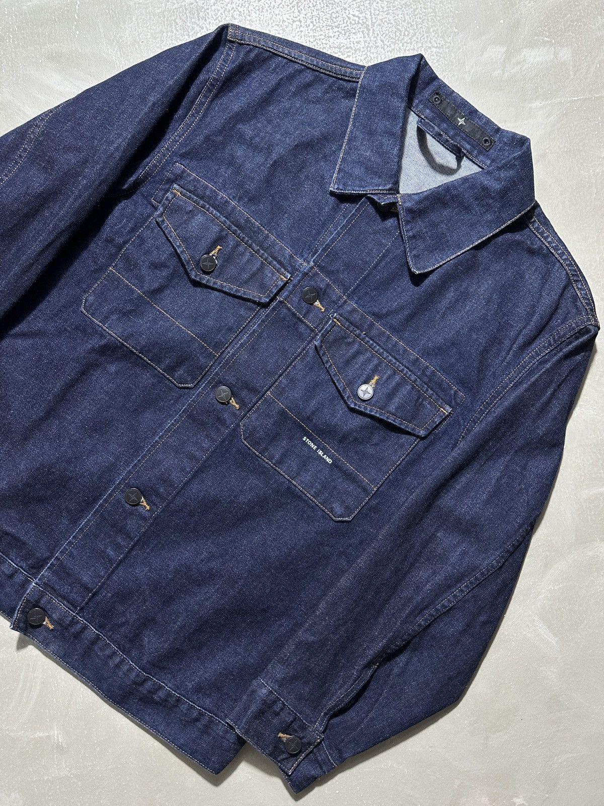 Stone Island Vintage Stone Island Denims Navy 00s Denim Tracker Jacket Size US XL / EU 56 / 4 - 6 Thumbnail