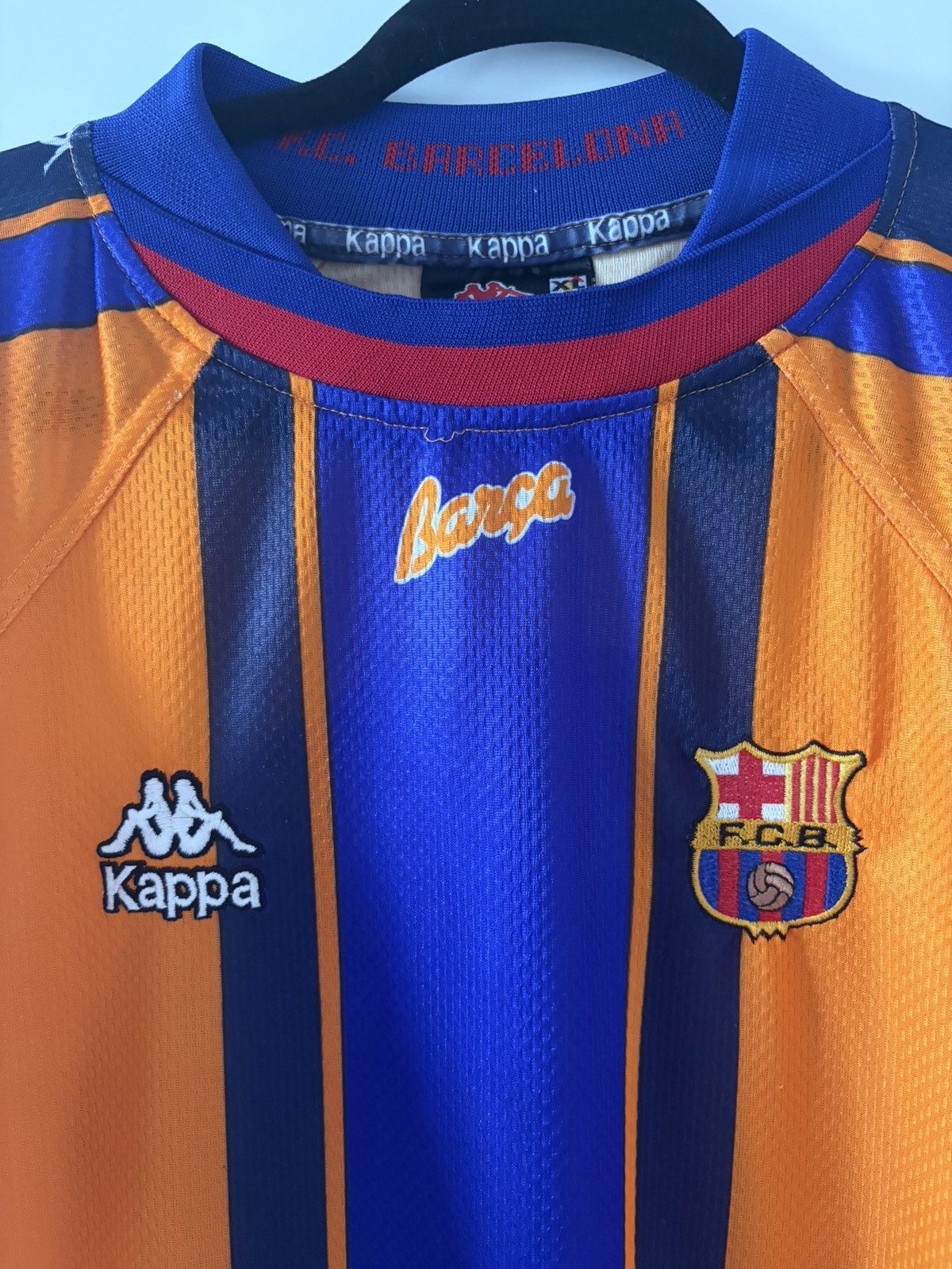 Custo Barcelona Barcelona kappa 1997/1998 Away Vintage Soccer Jersey Size US XL / EU 56 / 4 - 2 Thumbnail