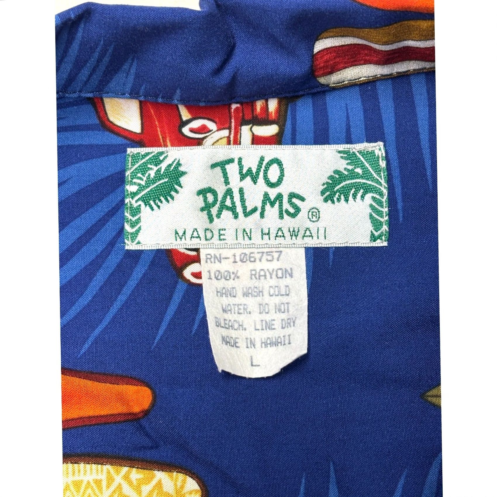 Vintage VINTAGE Two Palms Mens Blue Woodie Car Surfboard Shirt Rayon Made in Hawaii L Size US L / EU 52-54 / 3 - 3 Thumbnail