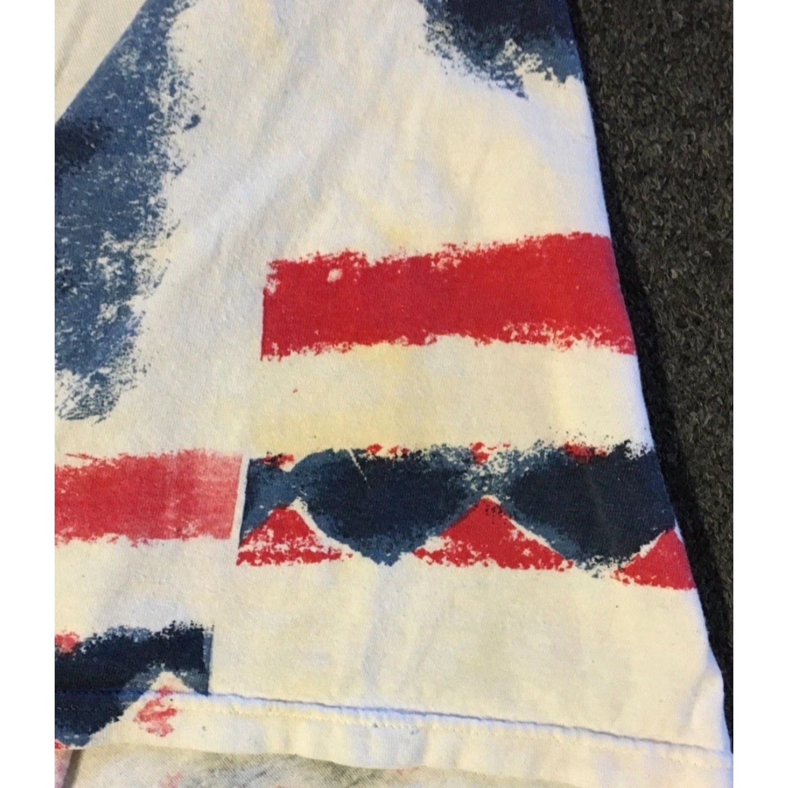 Disney VINTAGE Disney Mickey Mouse Flag AOP Faded Boxy Sleeping Shirt - Unisex Adults - One Size - White - 90s Grunge Cartoon TV Theme Size US M / EU 48-50 / 2 - 6 Thumbnail