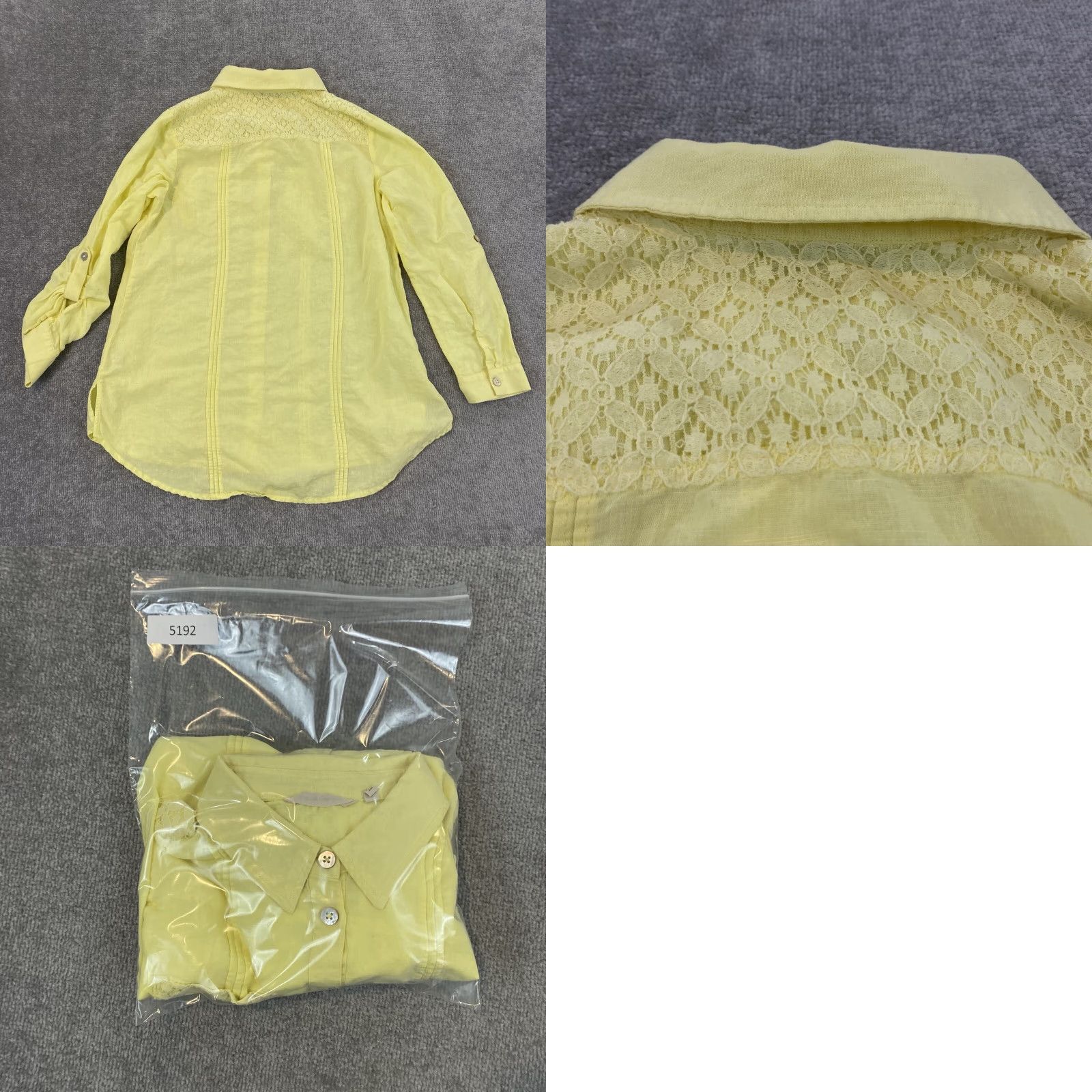 Soft Surroundings SOFT SURROUNDINGS Shirt Womens Small Yellow Surfspray Tunic Top Floral Roll Tab Sleeve Button-Up Size S / US 4 / IT 40 - 8 Thumbnail