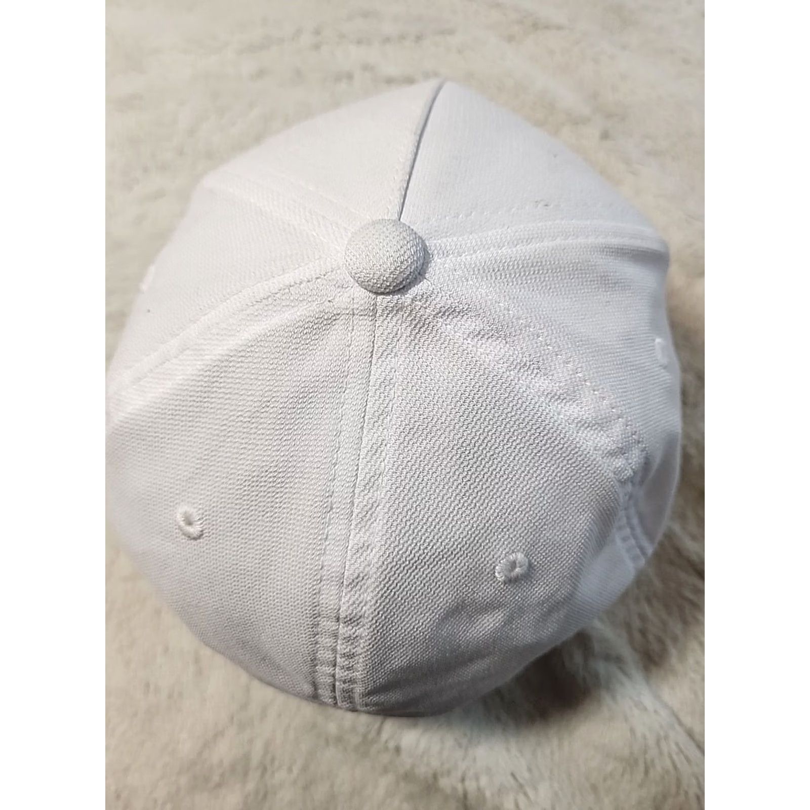 TravisMathew Travis Mathew Hat/Cap Baseball Cap Mens Large / XL White Fitted Sports Knit Cotton Polyester Cap Size ONE SIZE - 3 Thumbnail