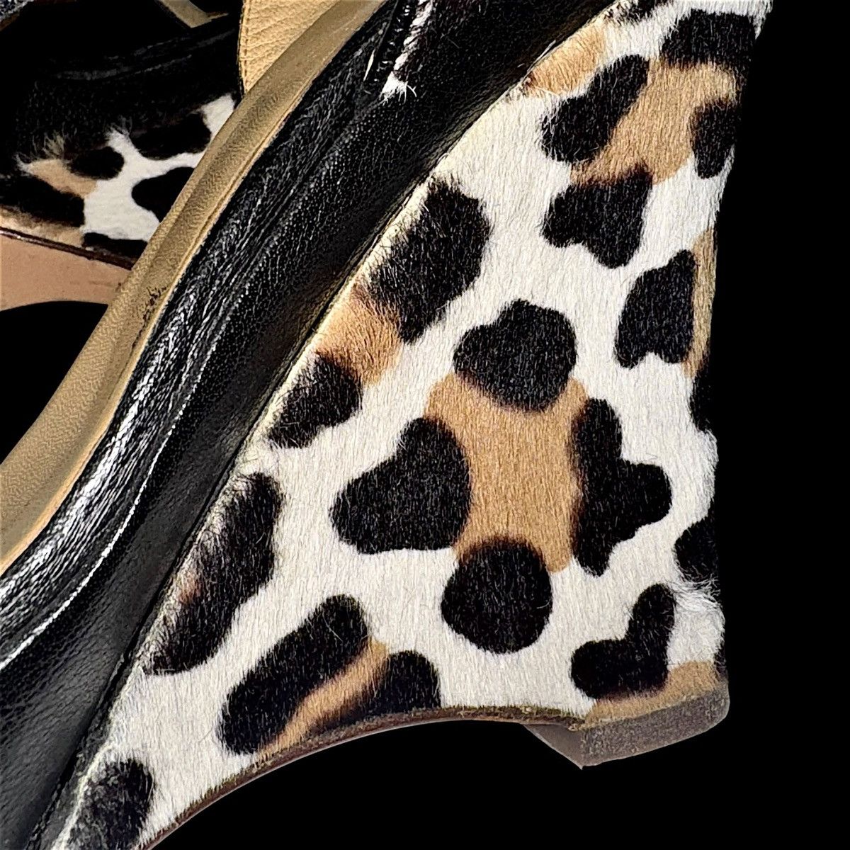 Giovanni Valentino Valentino Garavani Leopard Pony Hair Wedge Sandals Size US 11.5 / IT 41.5 - 4 Thumbnail