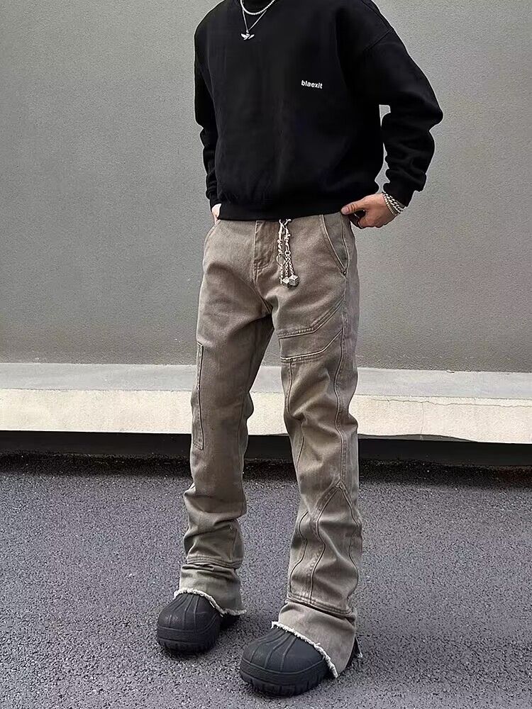 Japanese Brand × Jean Vintage Maillard brown paneled bootcut work jeans Size US 32 / EU 48 - 5 Thumbnail