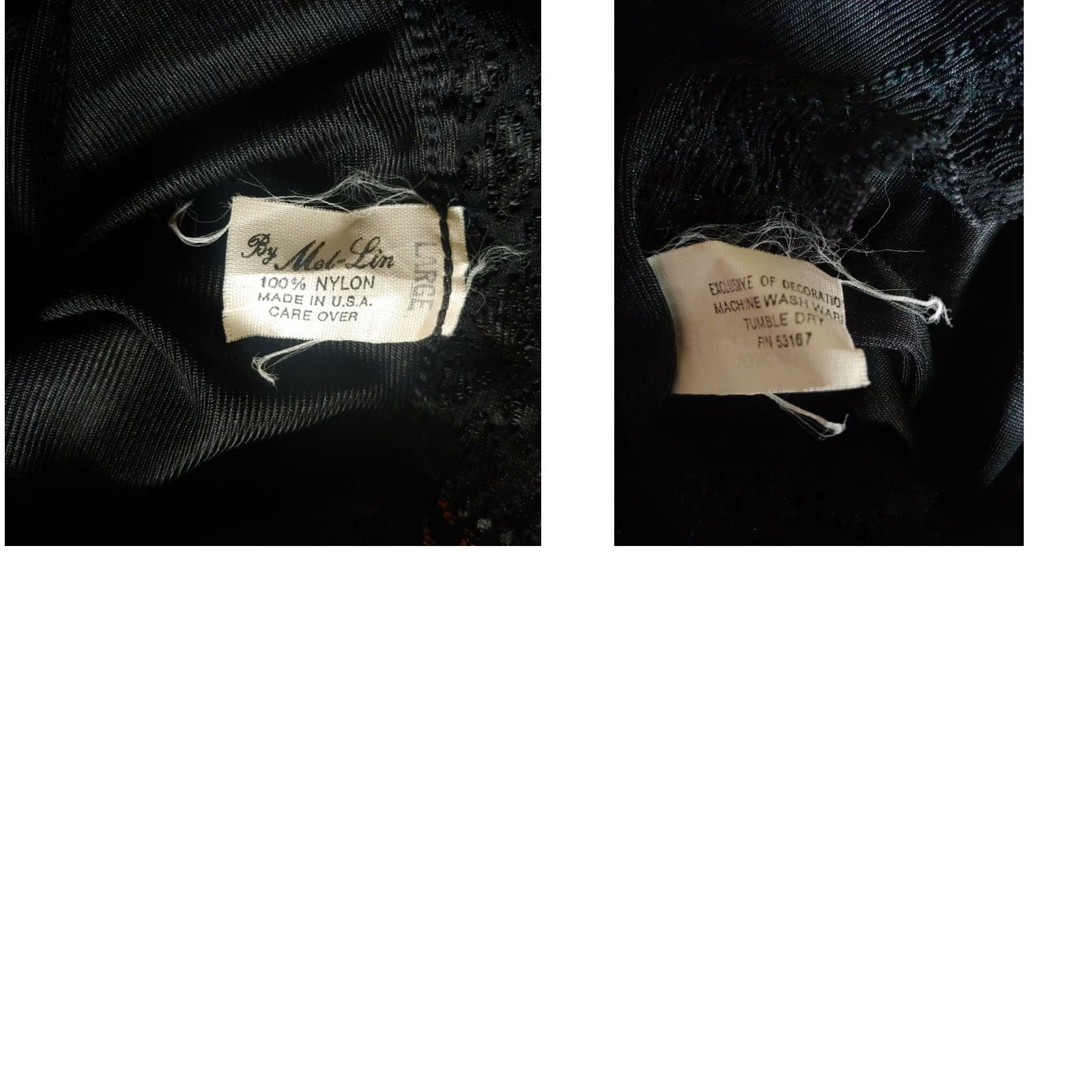 melin VINTAGE Mel-Lin Women's Camisole Lace Nylon Undershirt 1980s Black L Retro Cottagecore Size L / US 10 / IT 46 - 8 Thumbnail
