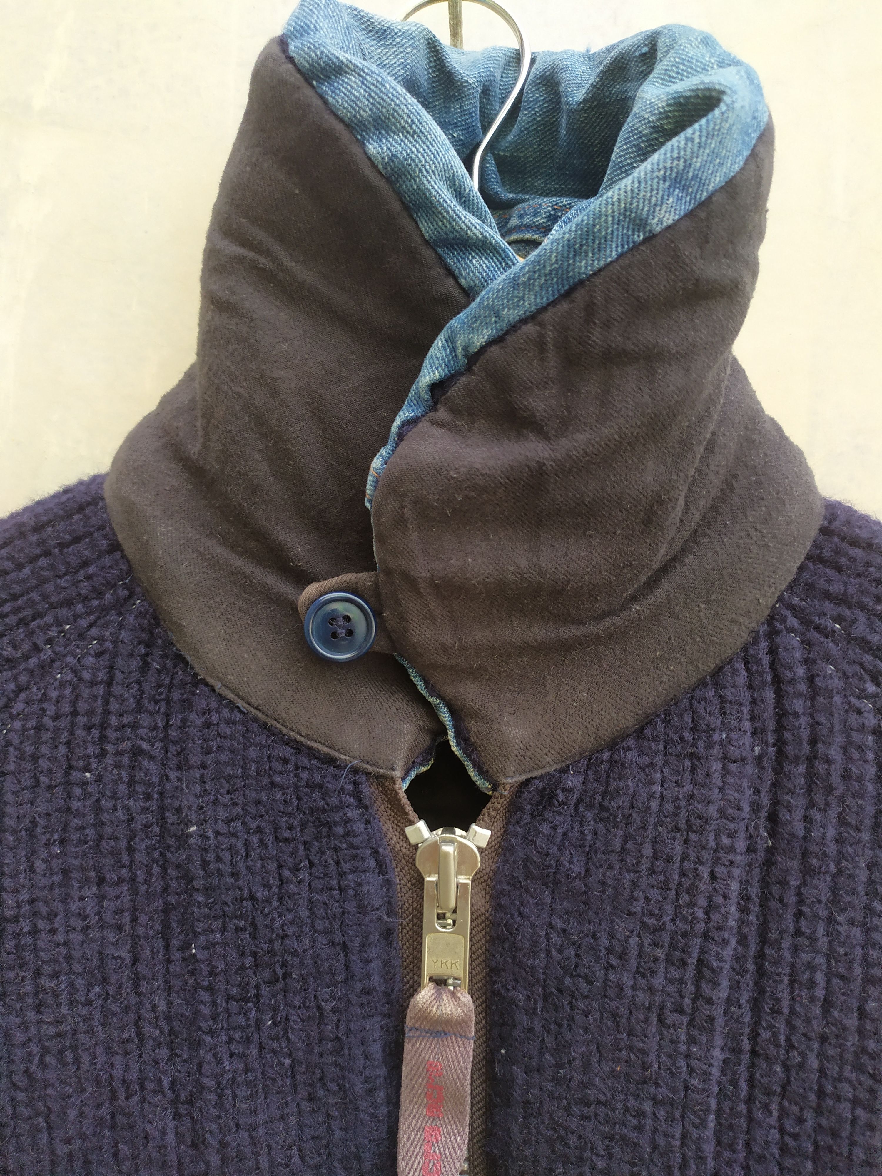 Blue Blue Japan × Japanese Brand Blue Blue Japan Thick Knit Jacket Size US XL / EU 56 / 4 - 5 Thumbnail
