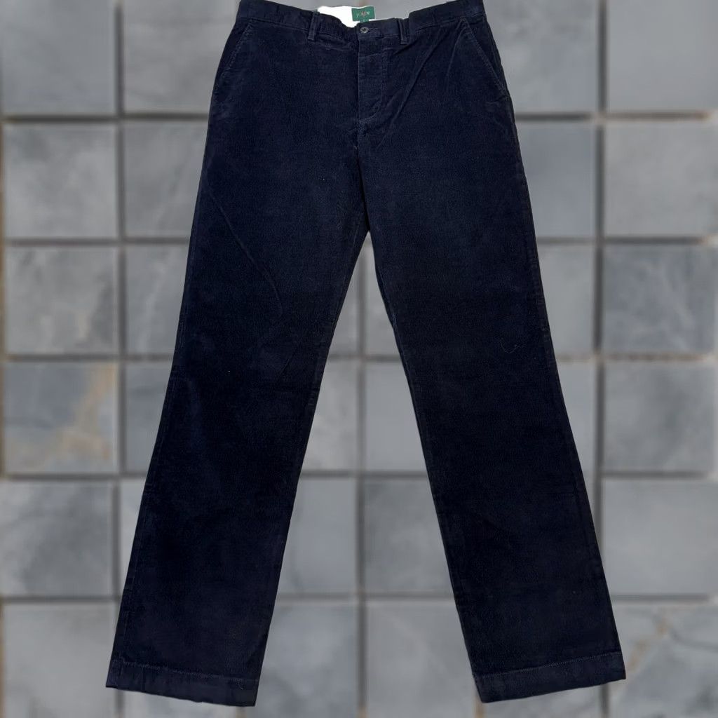 J.Crew J.CREW Pants Mens 34x34 Navy Corduroy Straight Flat Front Chino Preppy Casual Business - 34 Inch Inseam, Regular, Blue, Cotton Stretch, VIETNAM Size US 34 / EU 50 - 1 Thumbnail