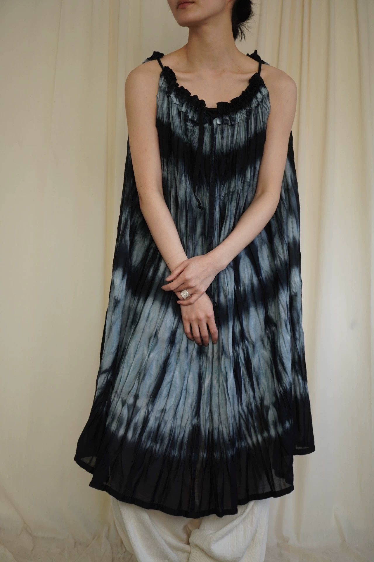 Issey Miyake ISSEY MIYAKE me 2000s TieDye Drawstring Cami Dress Size ONE SIZE - 5 Thumbnail