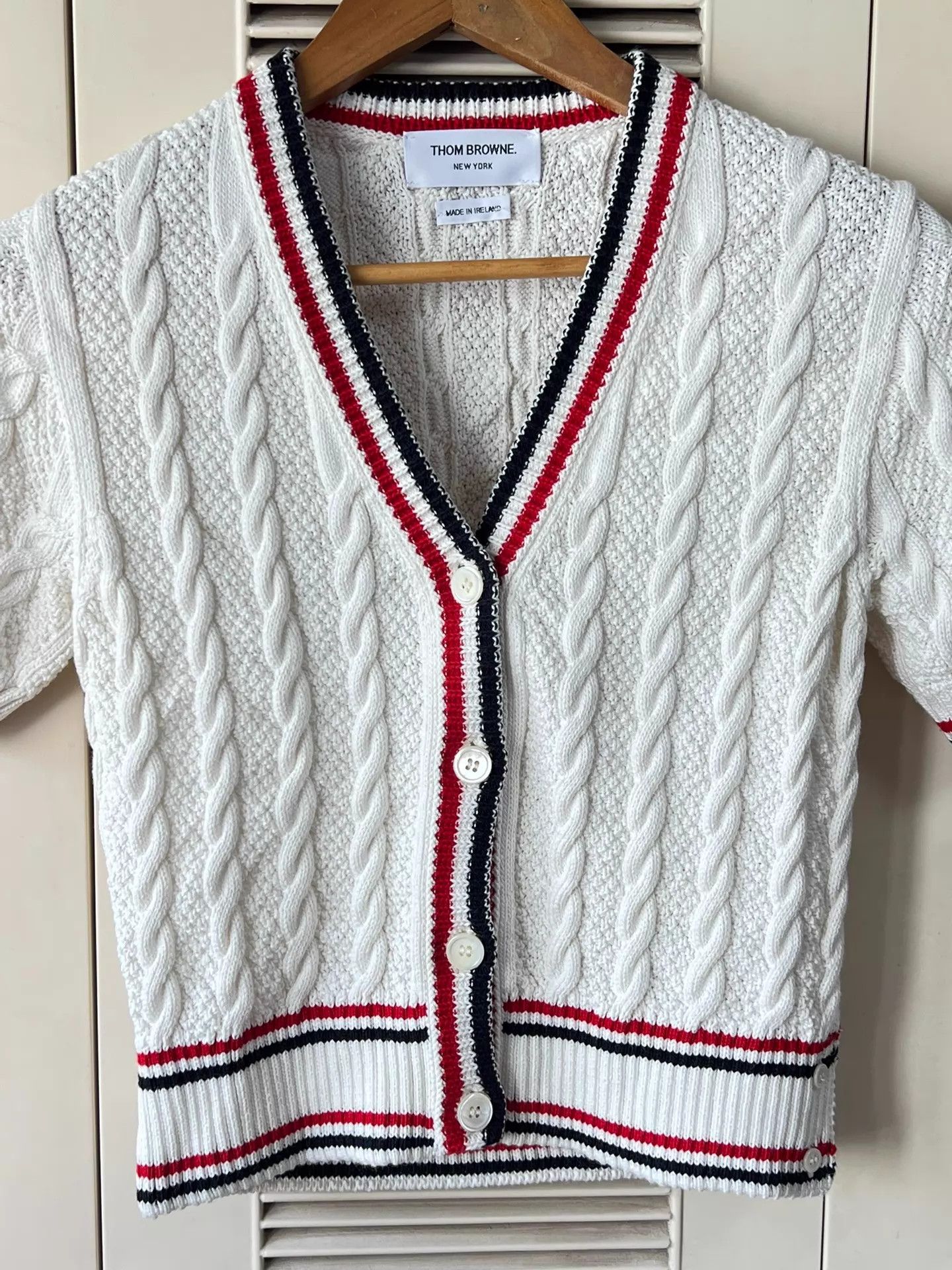 Thom Browne Thom Browne Cable Knit Cardigan White Short V 40 Mint Size S / US 4 / IT 40 - 3 Thumbnail