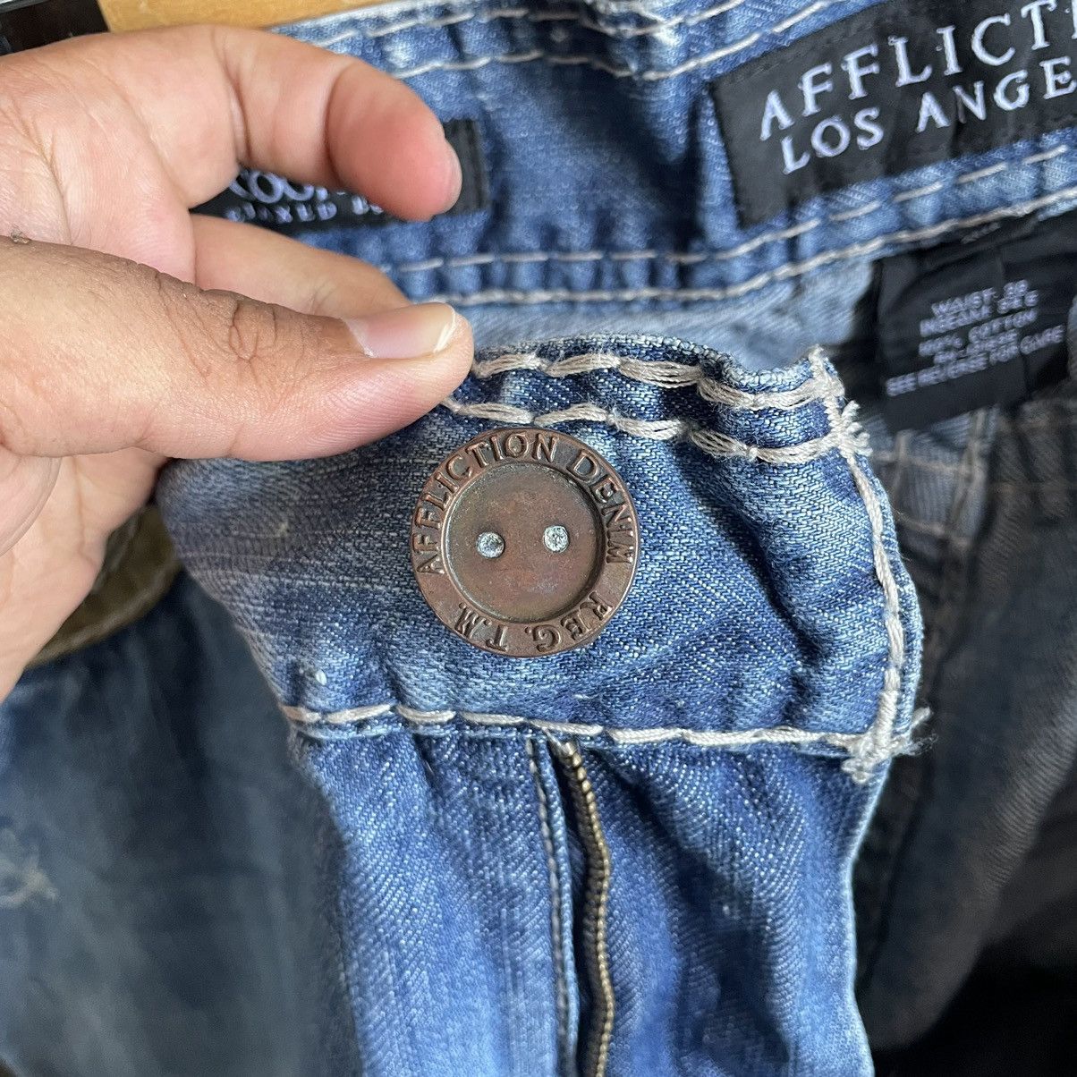 Affliction × Vintage Vintage Affliction Denim Jeans Size US 38 / EU 54 - 12 Thumbnail