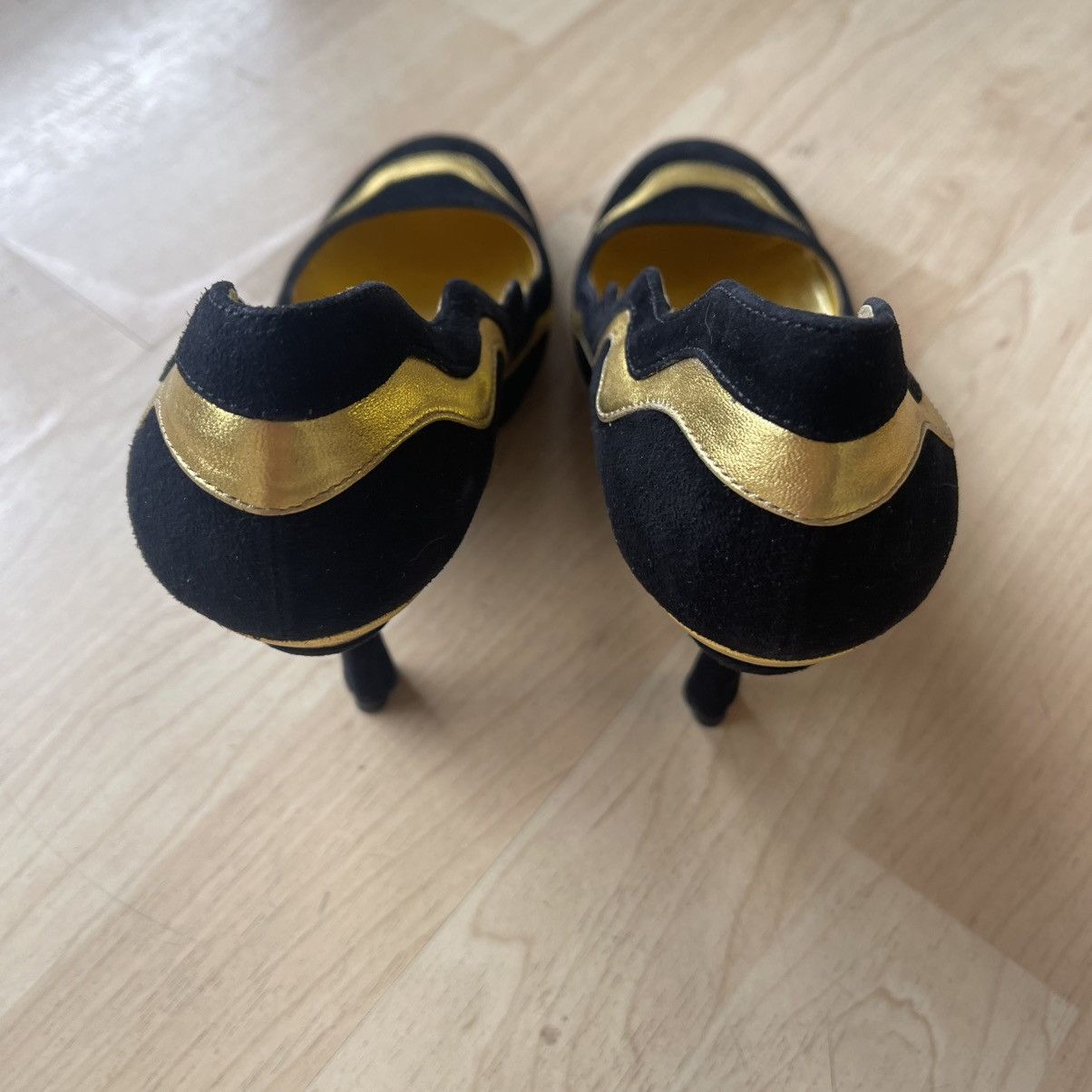 Prada prada s/s 2008 fairytale black and gold heels Size US 8.5 / IT 38.5 - 4 Thumbnail