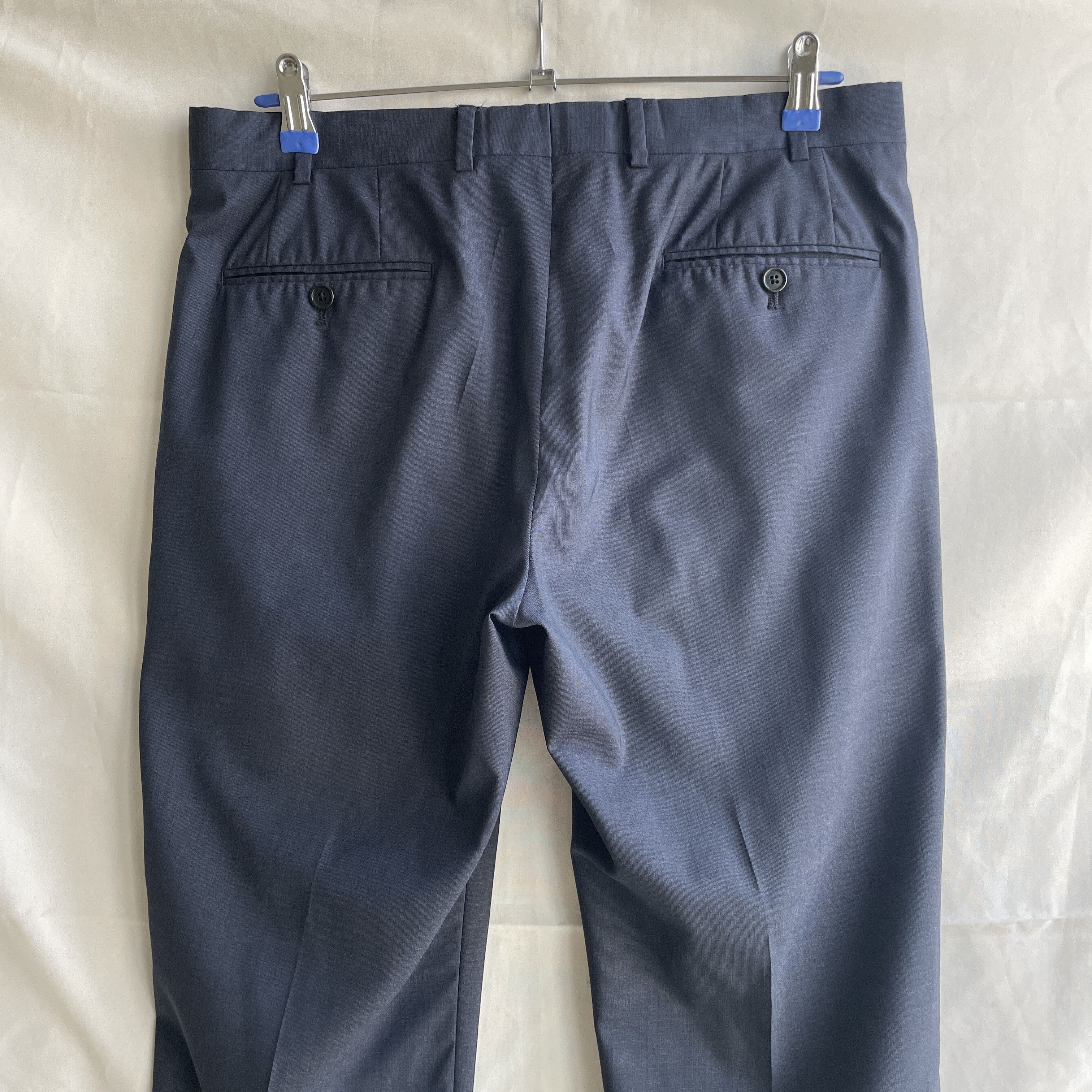 Armani Collezioni Armani Collezioni Navy Solid Wool Silk Suit Size EUR 50R Size 40R - 14 Thumbnail