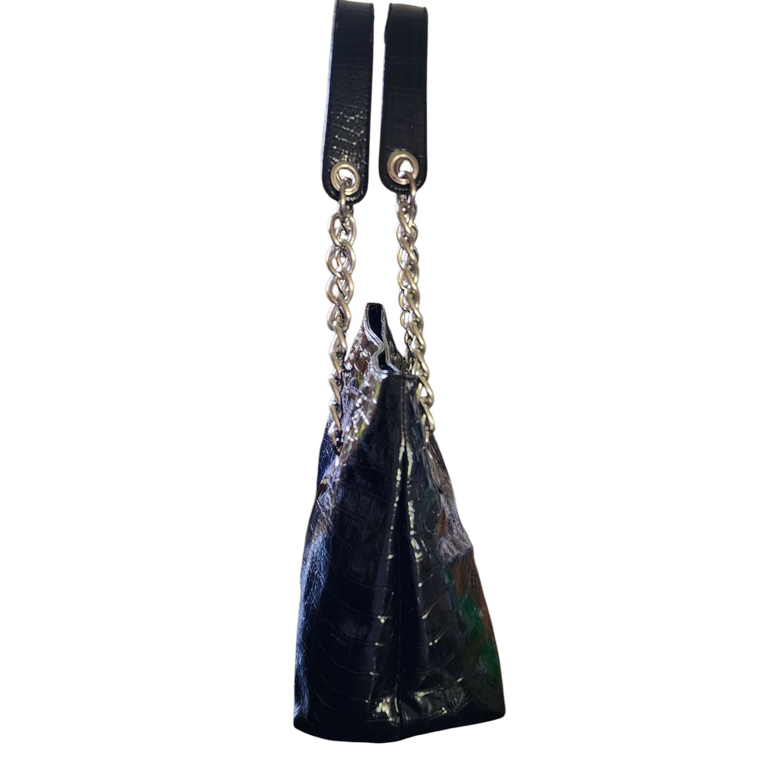 Kenneth Cole Kenneth Cole black faux leather croc embossed tote bag Size ONE SIZE - 3 Thumbnail