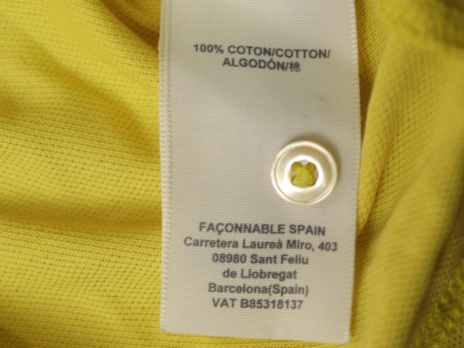 Faconnable Façonnable Yellow Cotton Collared Casual Polo Shirt Size XL Size US XL / EU 56 / 4 - 10 Thumbnail