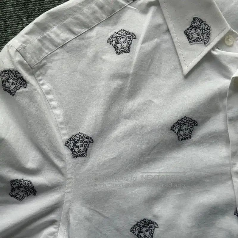 Versace Versace White Long Sleeve Embroidered Shirt . Size US S / EU 44-46 / 1 - 4 Thumbnail