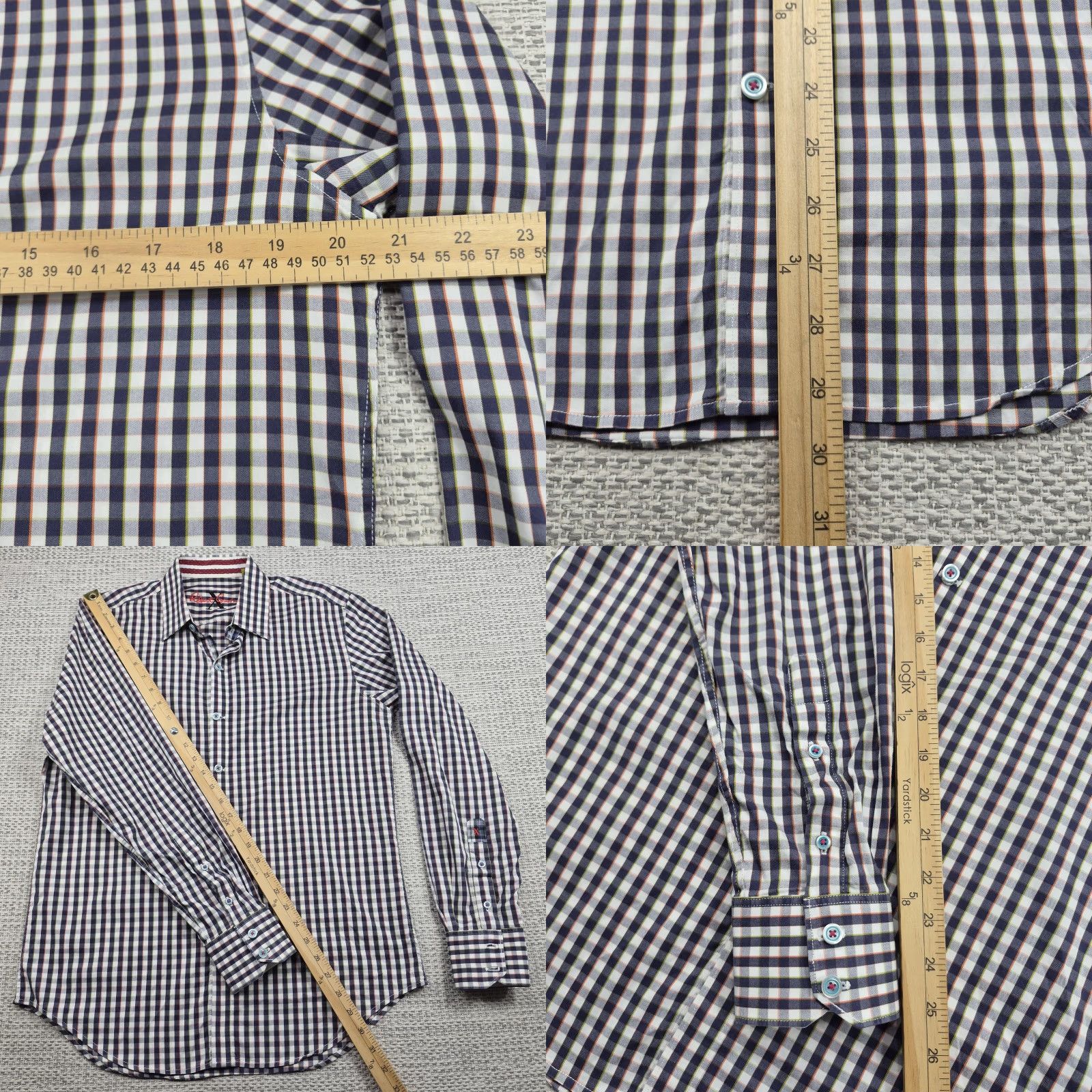 Robert Graham Robert Graham X Collection Shirt Mens Small Button-Up Slim Fit Long Sleeve Check Multicolor Casual Size US S / EU 44-46 / 1 - 9 Thumbnail