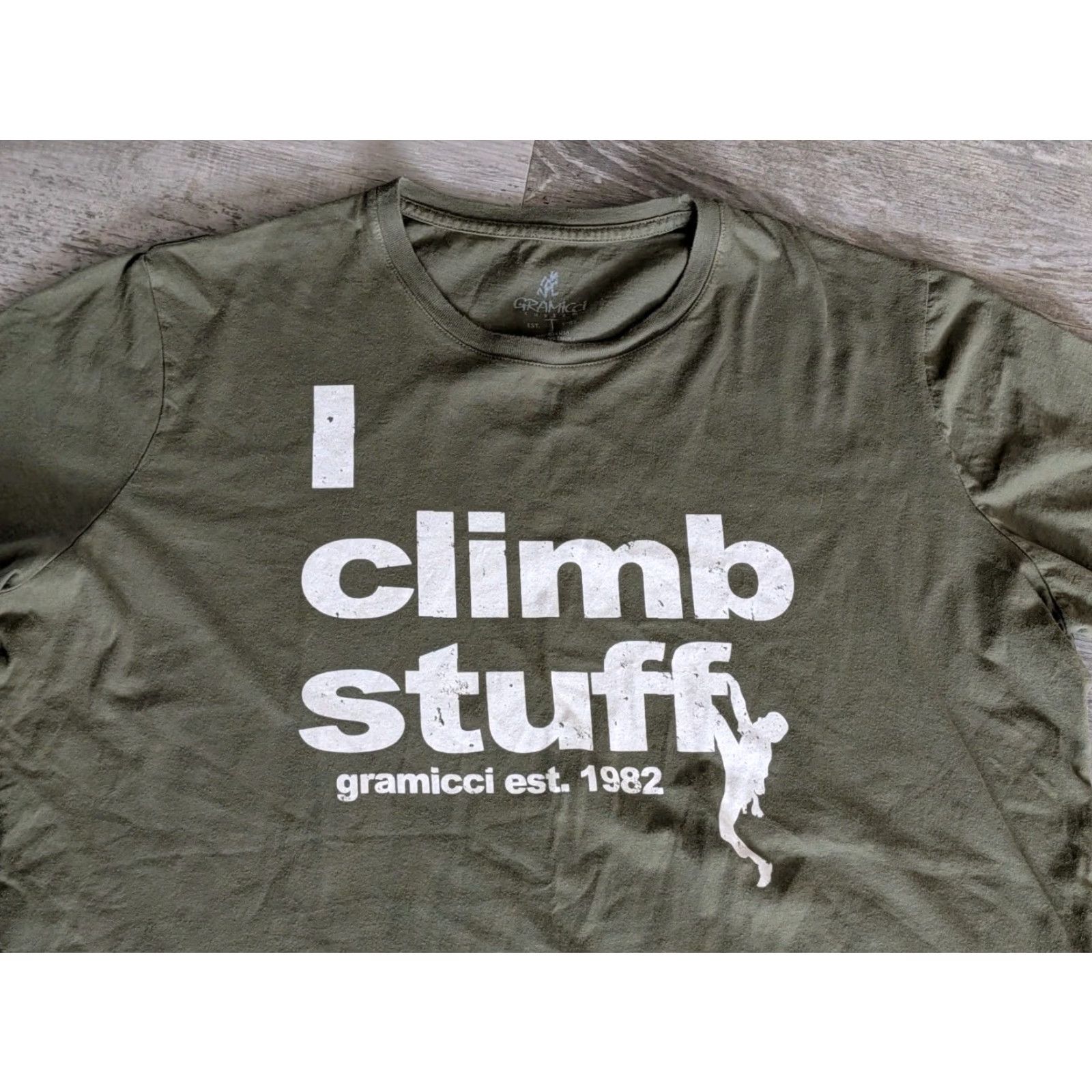 Gramicci Gramicci Shirt Men XL Green Short Sleeve Crew Neck 100% Organic Cotton Graphic Print USA 90s Outdoor Vintage-Inspired Size US XL / EU 56 / 4 - 2 Thumbnail
