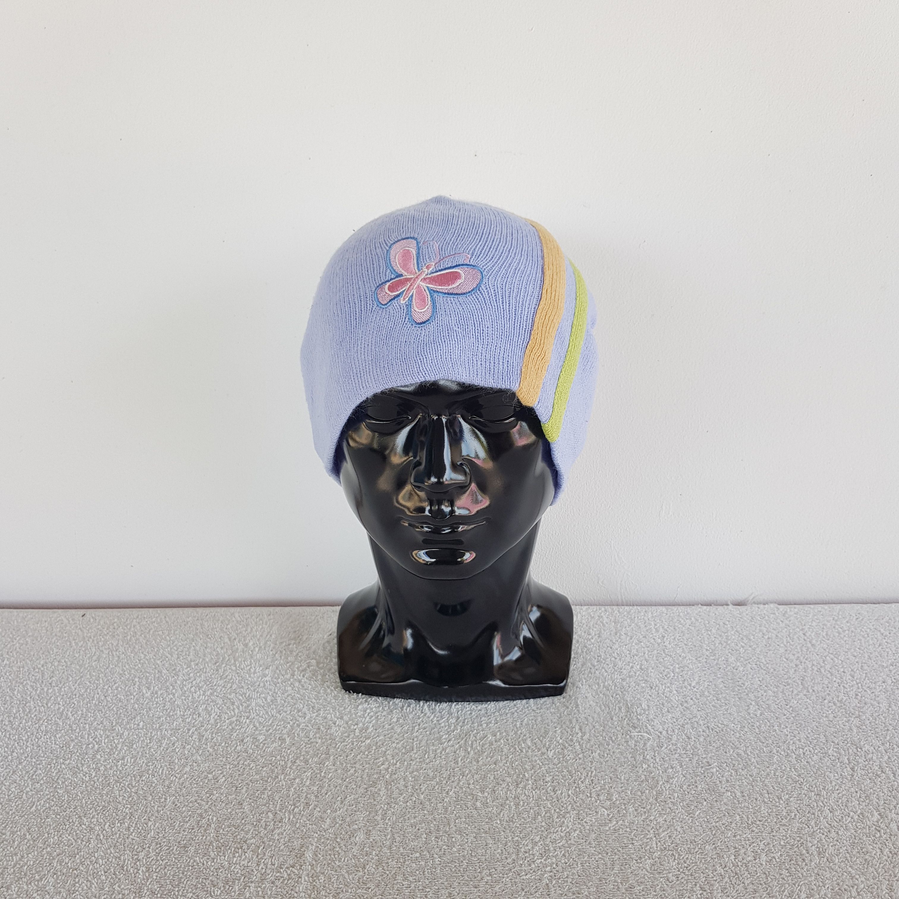 Japanese Brand × Other Vintage 90s Butterfly Beanie Cute Snow Caps Ski Hats. Size ONE SIZE - 1 Thumbnail