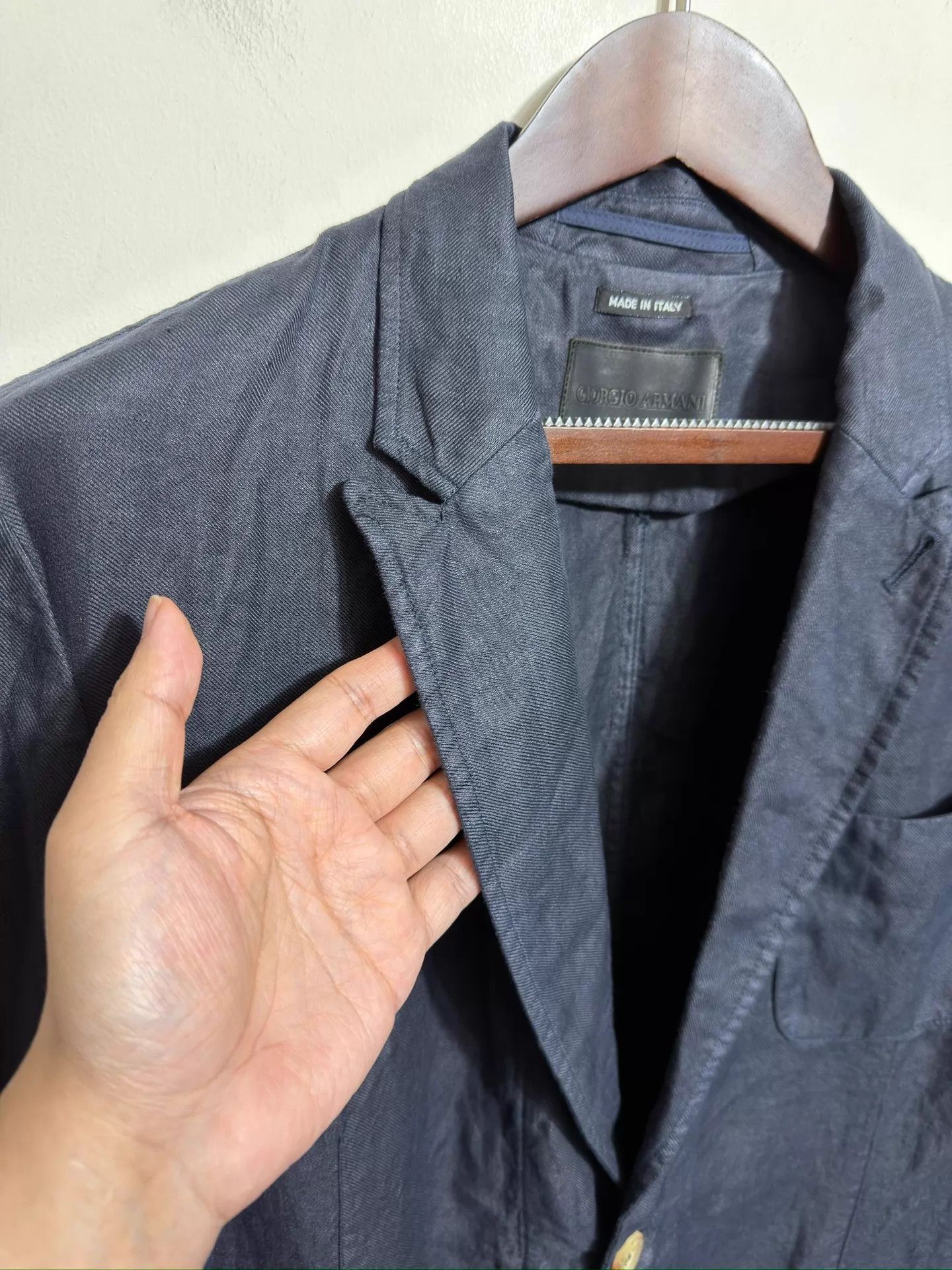 Giorgio Armani Giorgio Armani Indigo Linen Slim Suit NWT IT Size 54R - 3 Thumbnail