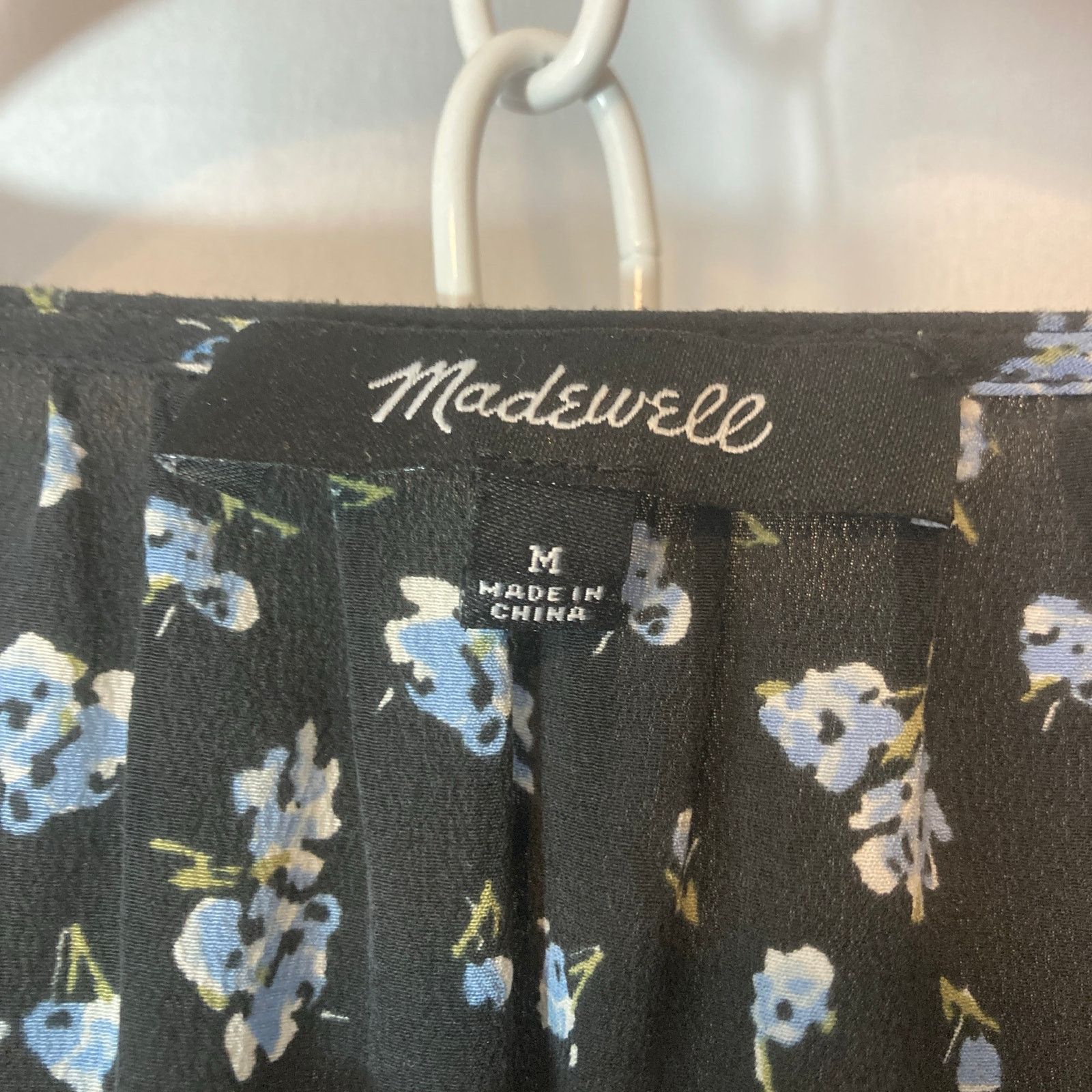 Madewell Madewell Blue Prairie Floral Gathered Tie V-Neck Blouse Top Size M / US 6-8 / IT 42-44 - 2 Thumbnail