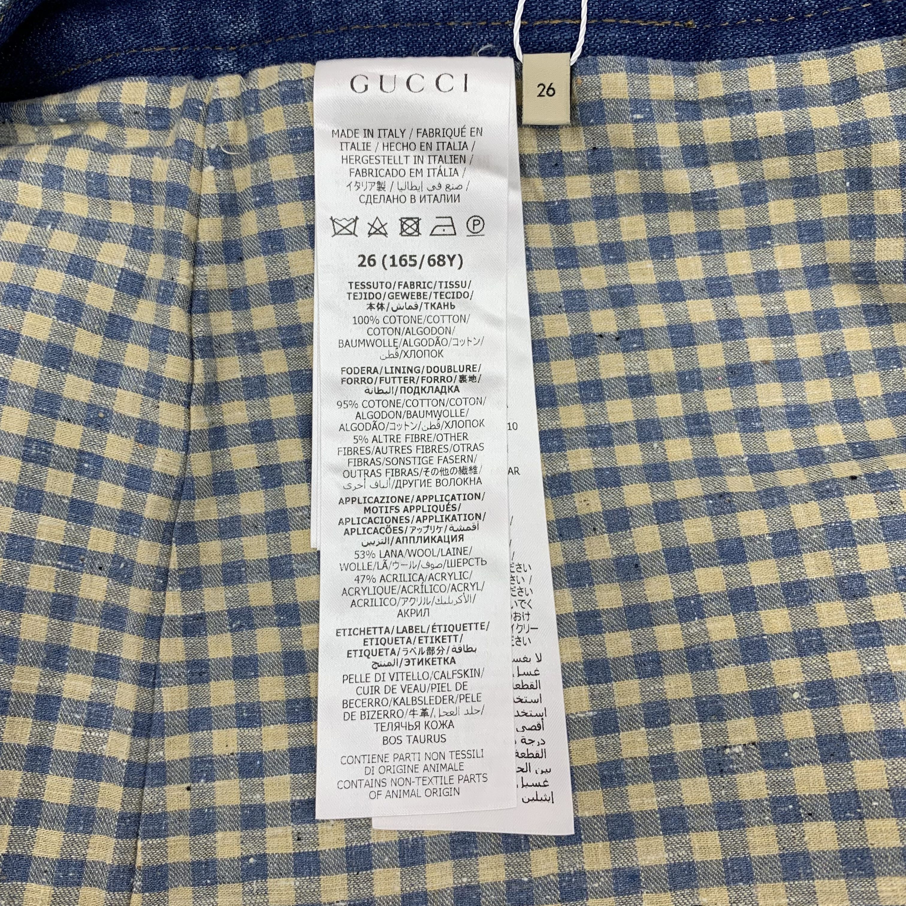 Gucci Gucci Embroidered Tiger Floral Shorts in Blue (Size 26) Size 26" / US 2 / IT 38 - 4 Thumbnail