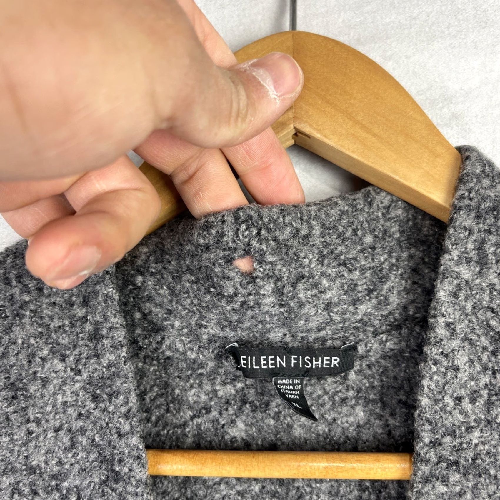 Eileen Fisher Eileen Fisher Sweater Cardigan Womens XL Gray Open Front Wool Cashmere Blend XS? Size XL / US 12-14 / IT 48-50 - 3 Thumbnail