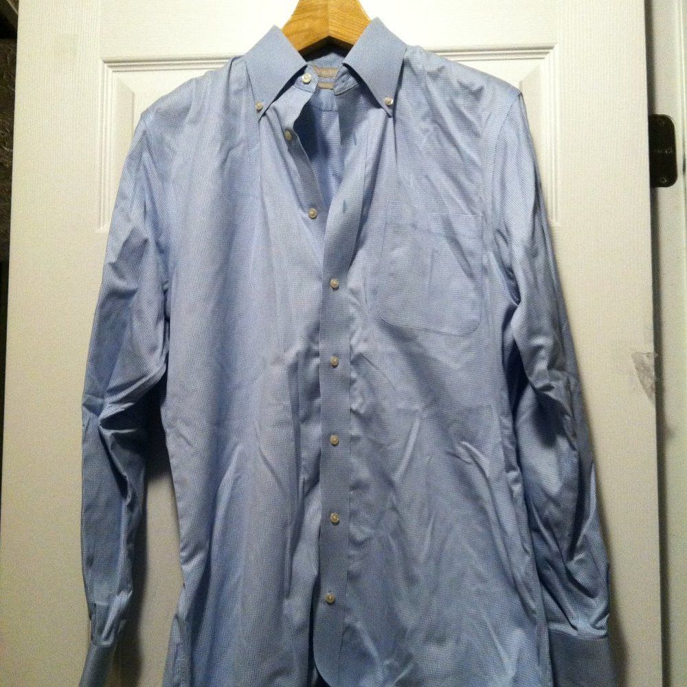 Nordstrom NORDSTROM MEN'S BLUE 100%COTTON DRESS SHIRT SIZE: 15 1/2-34 Size US M / EU 48-50 / 2 - 3 Thumbnail