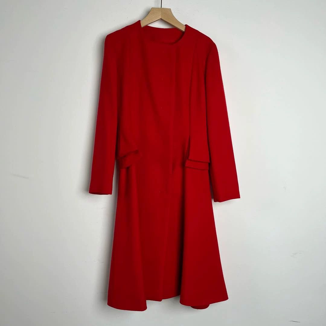 dior silk wool long coat size xxsmall