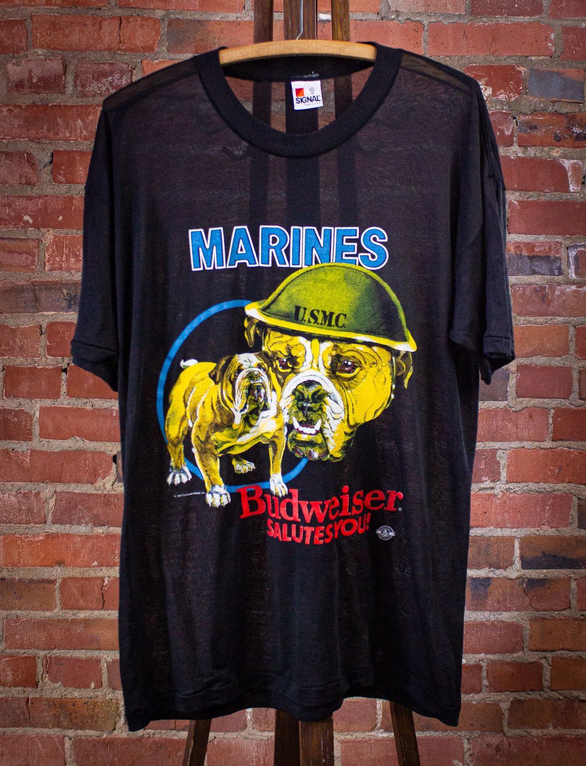Vintage Vintage Marines Budweiser Salutes You Graphic T Shirt 1987 Size US L / EU 52-54 / 3 - 1 Thumbnail