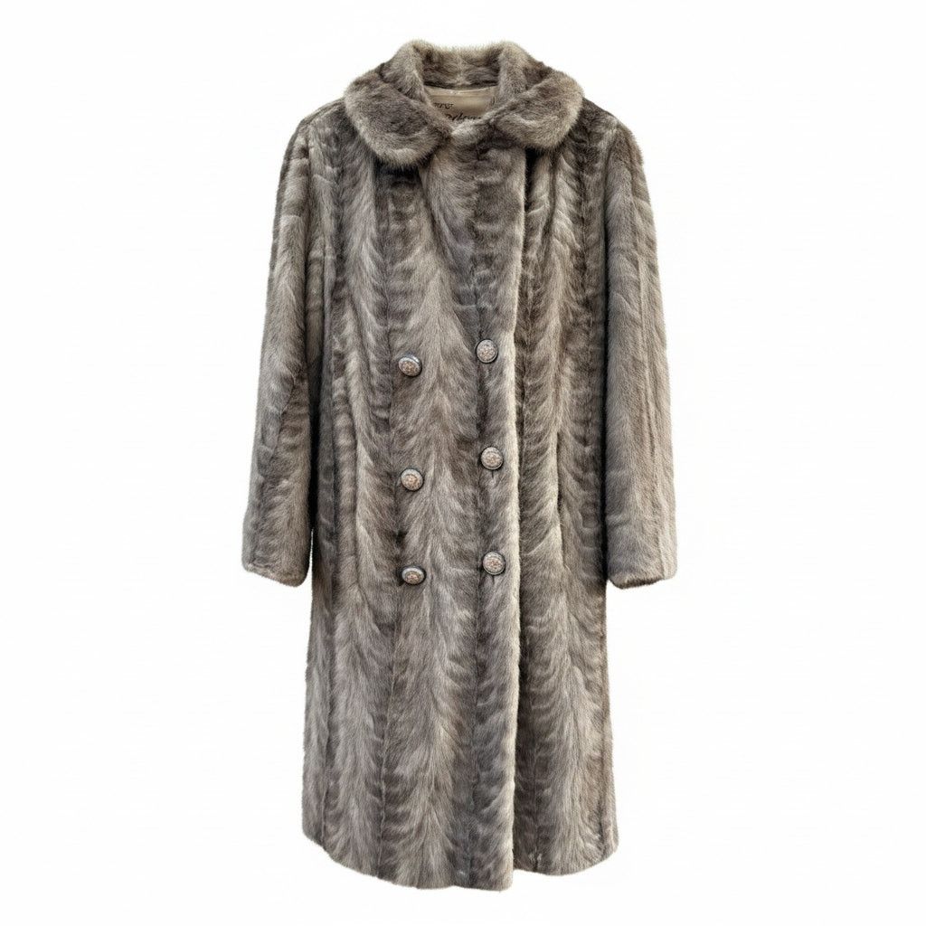 Vintage Vintage 60s Blue Iris Mink Coat by Furs by Robert Detroit Size M / US 6-8 / IT 42-44 - 3 Thumbnail