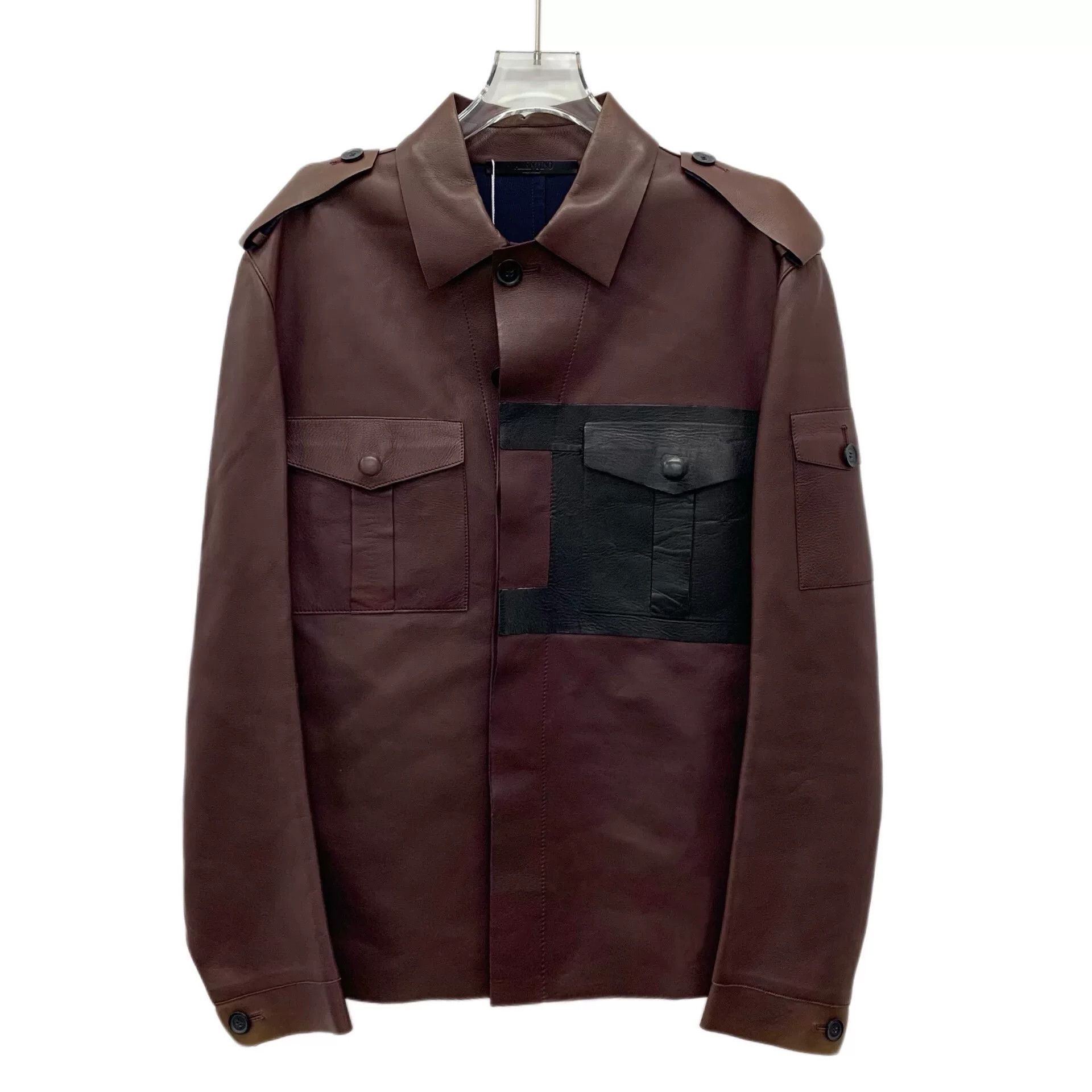 Valentino Valentino Brown Leather Collared Jacket Size US M / EU 48-50 / 2 - 1 Thumbnail