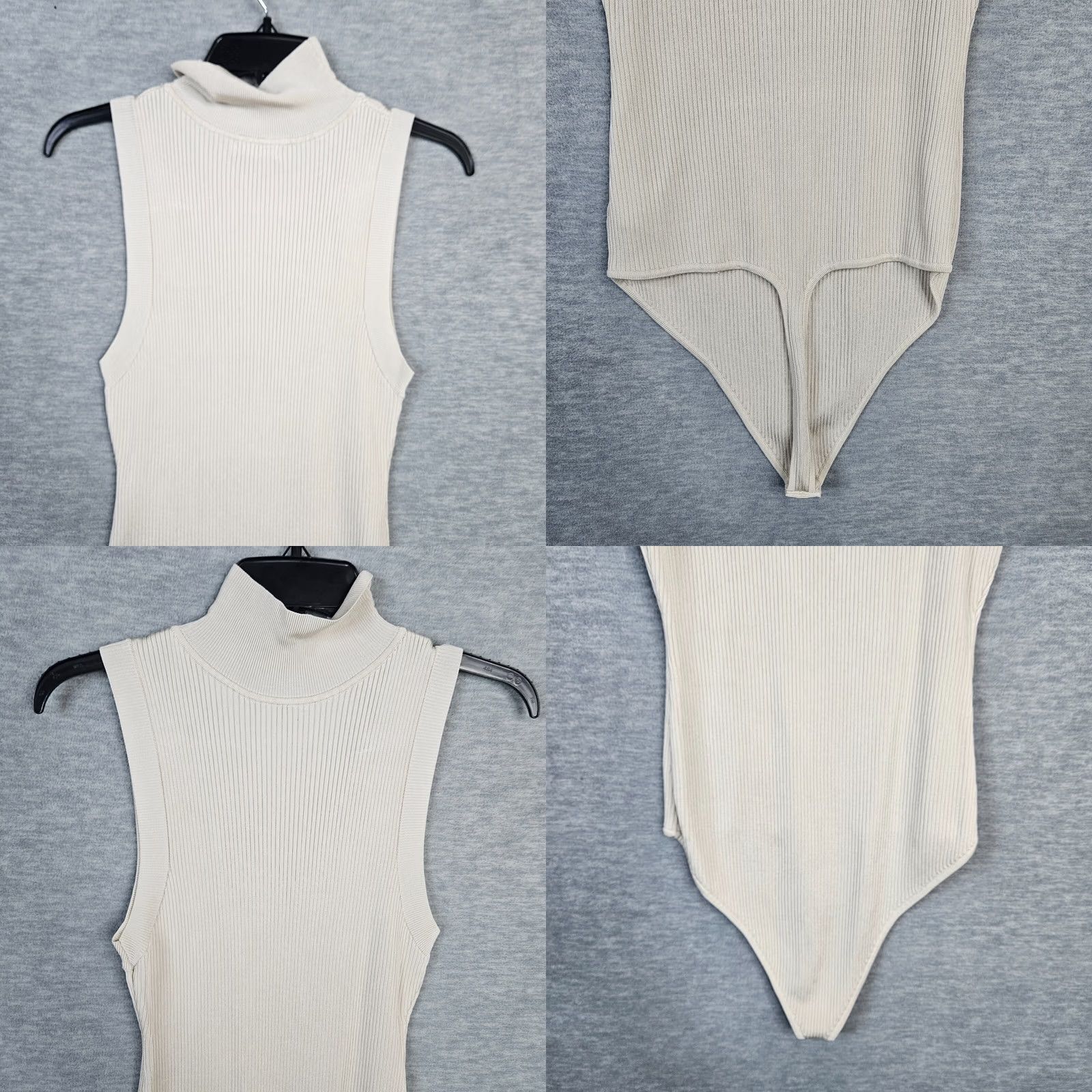 Good American Good American Ivory Ribbed Mock Neck Knit Bodysuit Size 3 Women’s Short Sleeve Cotton Blend Regular Slim? (Note: cannot add speculative keywords) Size XS / US 0-2 / IT 36-38 - 8 Thumbnail