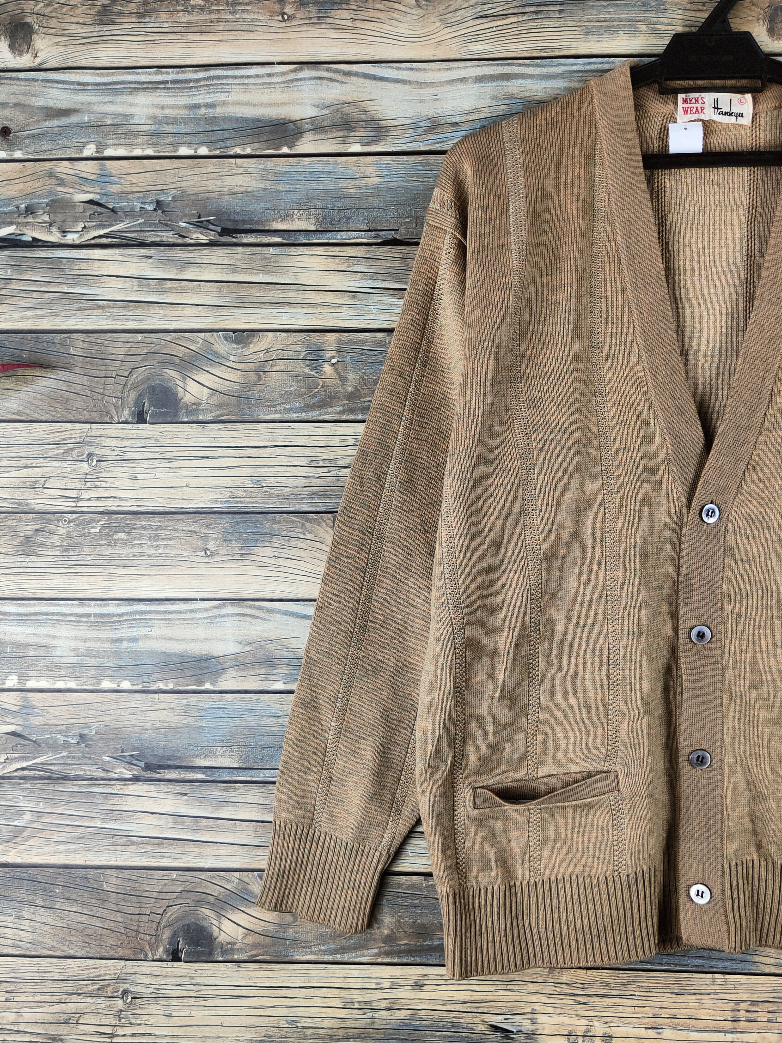 Japanese Brand DL Hankyu Beige Knitwear Cardigan #46-190 Size US L / EU 52-54 / 3 - 3 Thumbnail