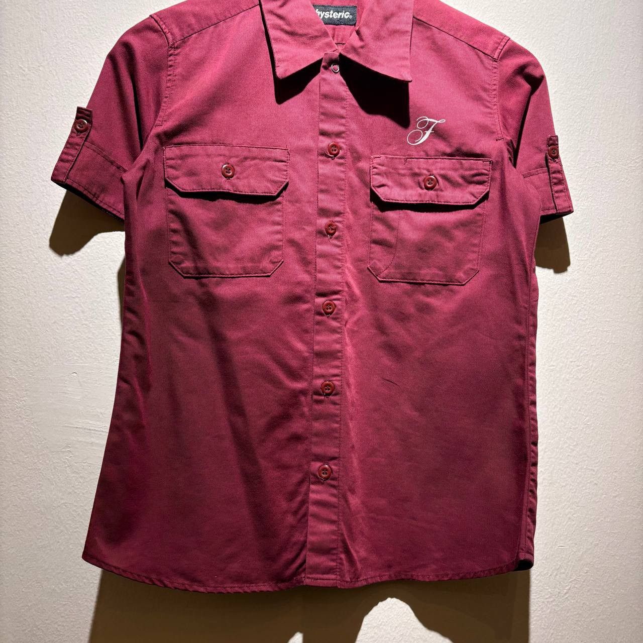 Hysteric Glamour Hysteric Glamour Red Burgundy Girl Short-Sleeved Work Shirt Size US S / EU 44-46 / 1 - 4 Thumbnail