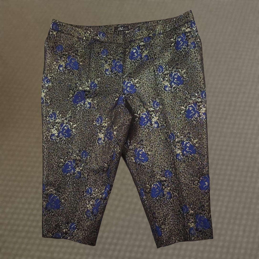 Velvet Midnight Velvet Dress Pants Capri Women's 24W Plus Size Floral Glitter Shimmer Capri Pants Multicolor Glitter Women 24W Mens? Size 42" / US 20 - 1 Thumbnail