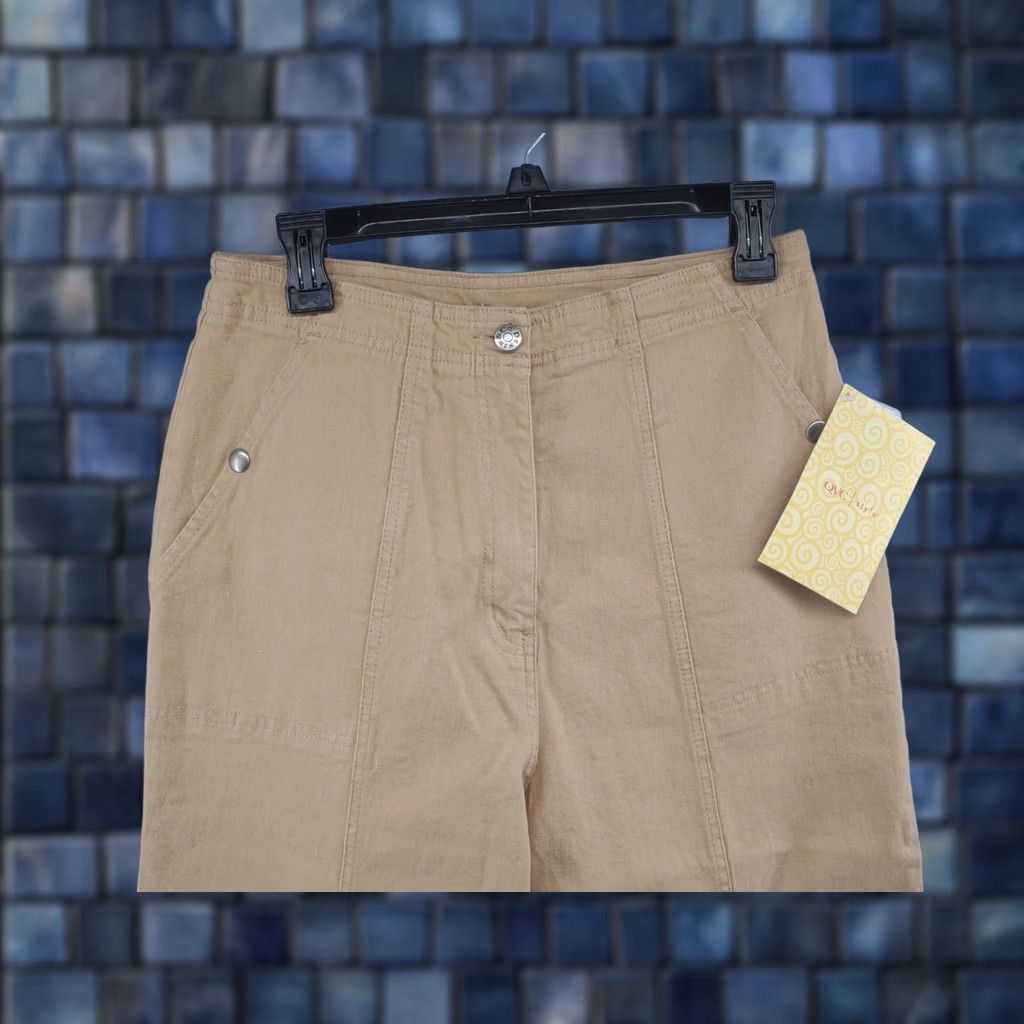 Denim & Co. DENIM & Co. Cargo Khaki Pants Womens Size 12 NEW with Tags Denim & Co. Pants Casual Beige Stone 29 in Inseam 23 in Navy? Size 34" / US 12 / IT 48 - 1 Thumbnail