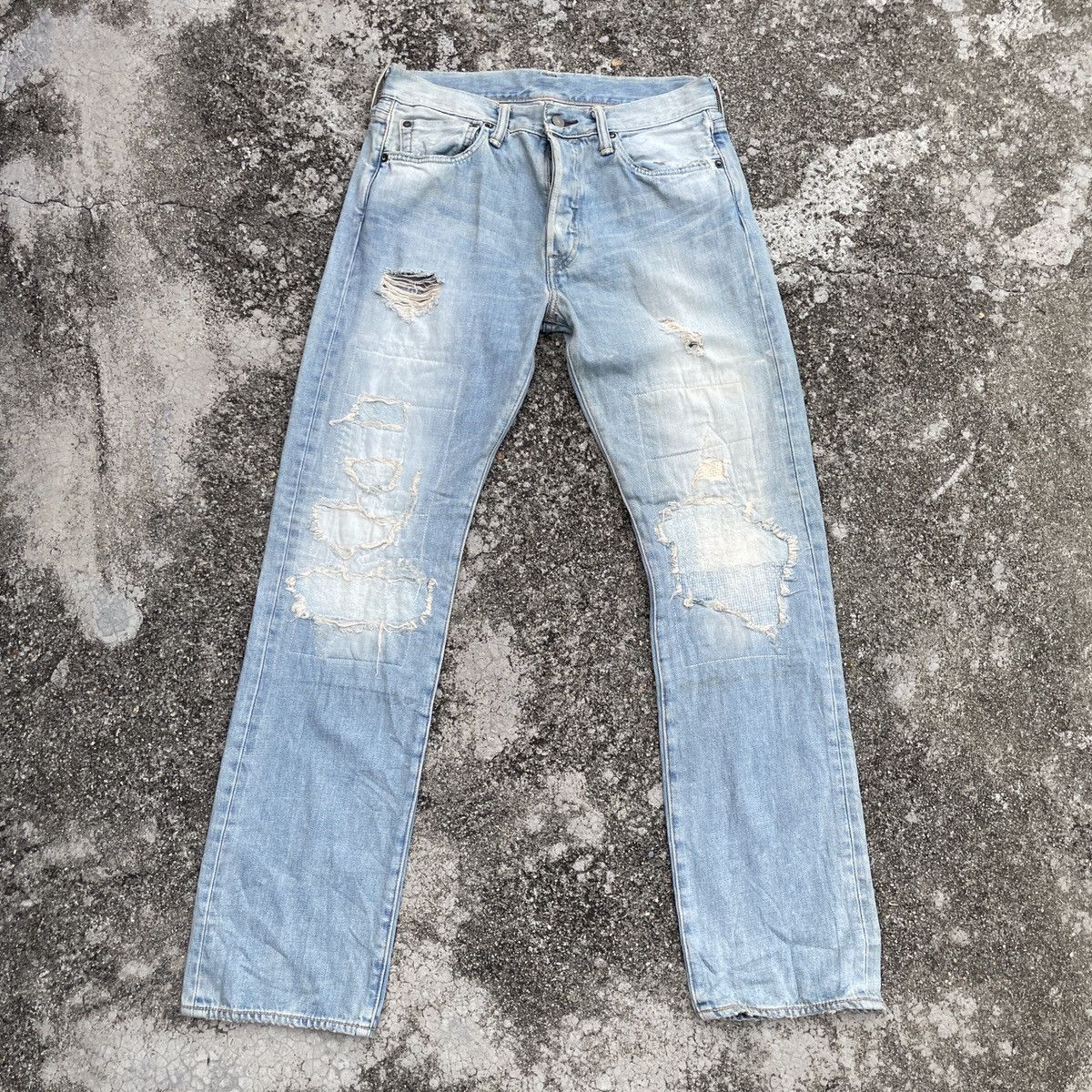Japanese Brand Vintage Y2k Levis Patchwork Distressed Denim Jeans Size US 32 / EU 48 - 1 Thumbnail