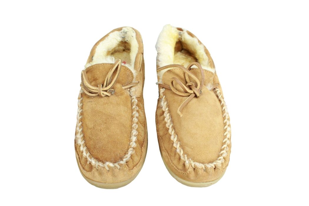 LLBean Wicked Good Genuine Shearling Moccasin Slipper - Natural