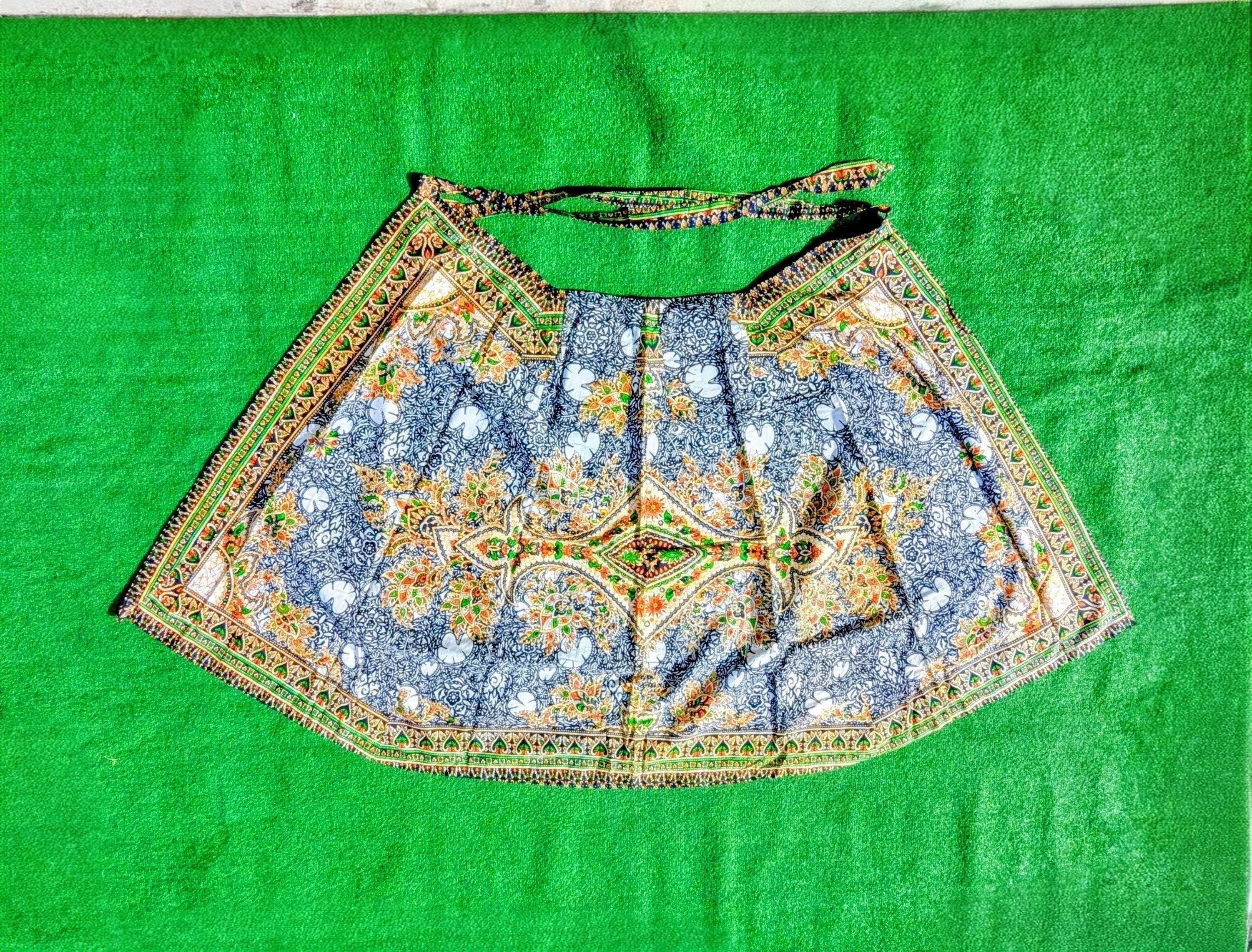 Other Vintage Boho Retro Flowy Thailand Tie-On Midi Wrap Skirt Size 42" / US 20 - 6 Thumbnail