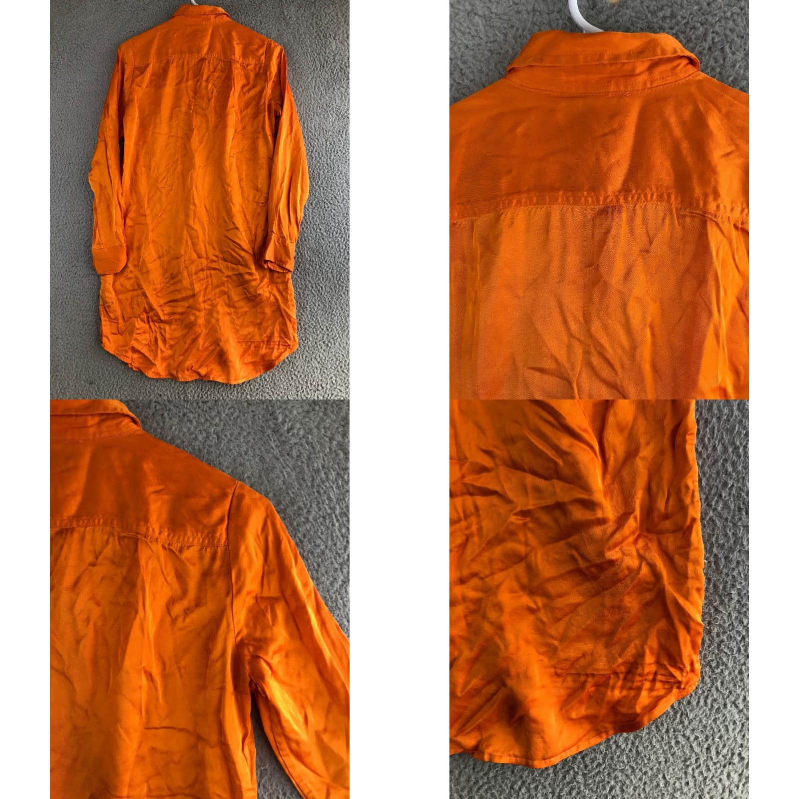 Ralph Lauren VINTAGE Lauren Ralph Lauren Shirt Dress Women's 2 Orange Long Sleeve Collared Button Up Size XS / US 0-2 / IT 36-38 - 9 Thumbnail
