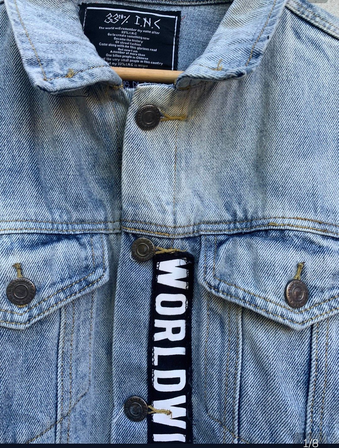 Japanese Brand Vintage Japanese 33% Inc Ripped Denim Jacket Size US M / EU 48-50 / 2 - 3 Thumbnail