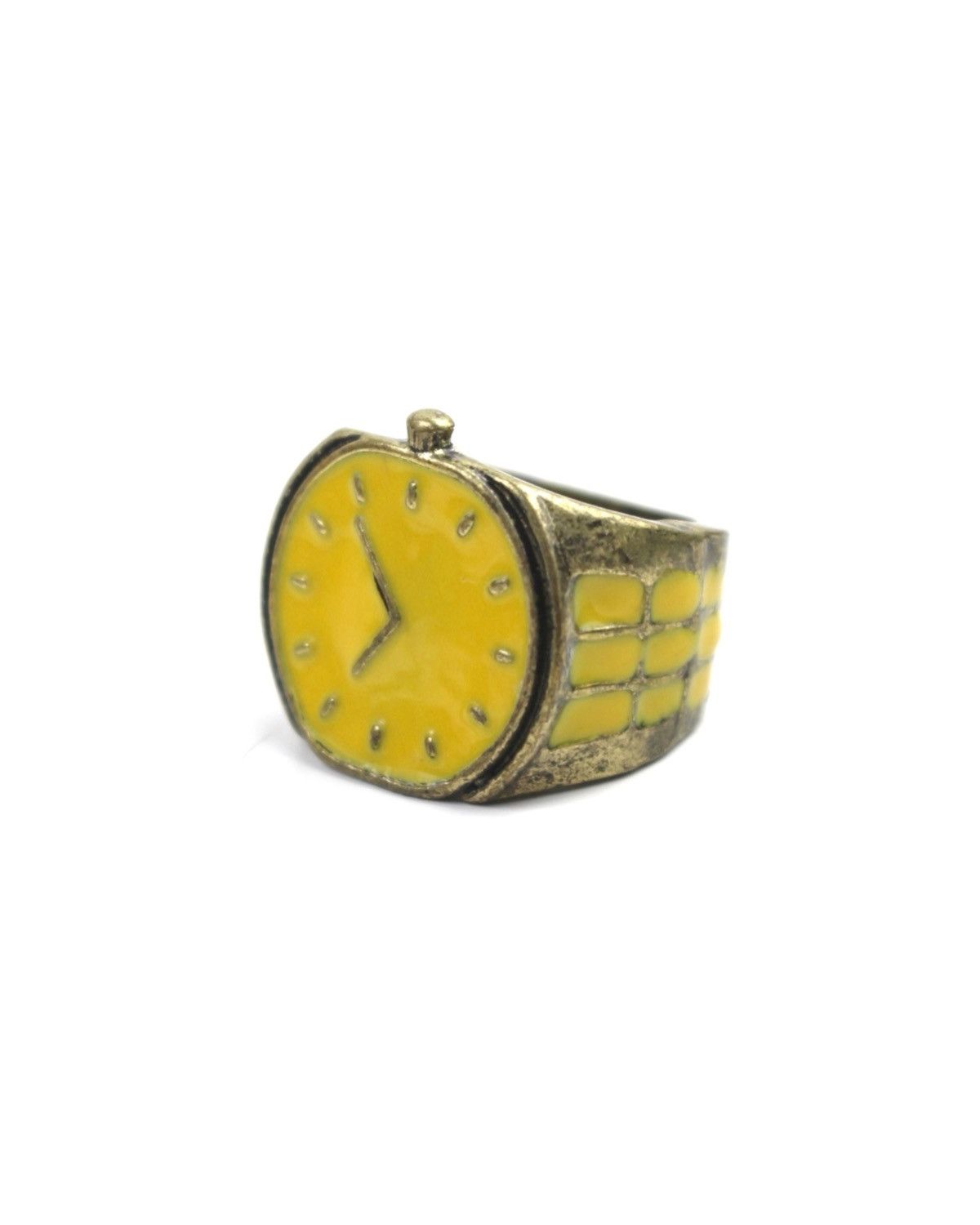 Vintage 2000S JAPANESE MADE YELLOW DIAL WATCH RING Size ONE SIZE - 1 Thumbnail